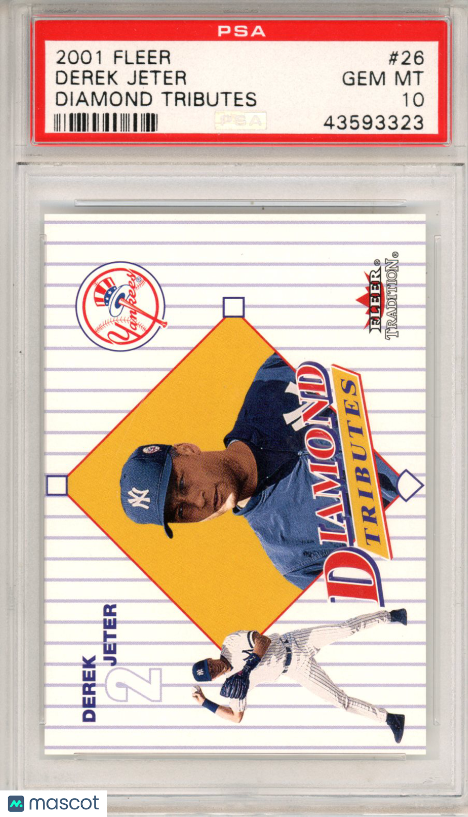 2001 Fleer Diamond Tributes Derek Jeter #26 PSA 10 GEM MINT New York Yankees - Graded Sports Cards