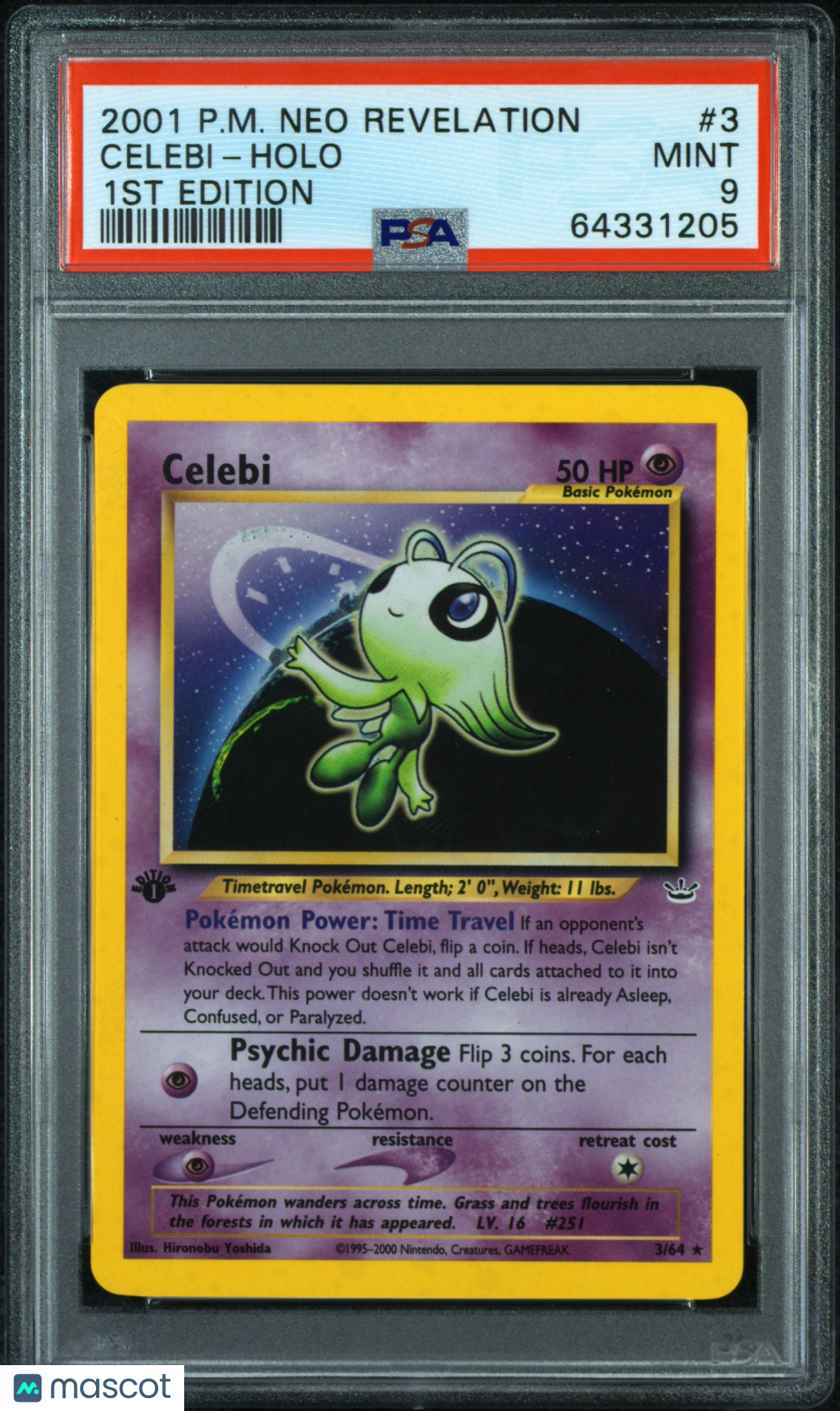 2001 Pokemon Neo Revelation Celebi #3 1st Edition Holo PSA 9 MINT - Graded TCG/CCG