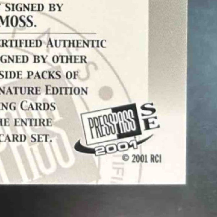 2001 Press Pass SE Santana Moss Auto Bronze #NNO Miami Hurricanes - Sports Cards