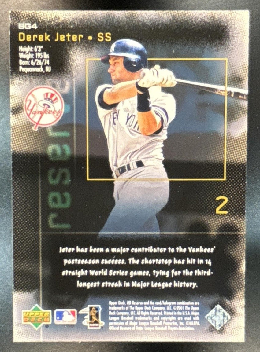 2001 Upper Deck Reserve Derek Jeter Big Game #BG4 New York Yankees - Sports Cards