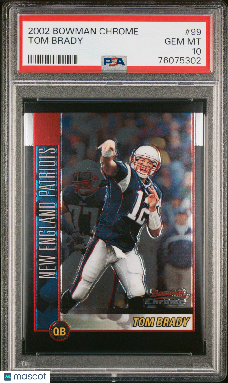2002 Bowman Chrome Tom Brady #99 PSA 10 GEM MINT New England Patriots Graded Sports Cards