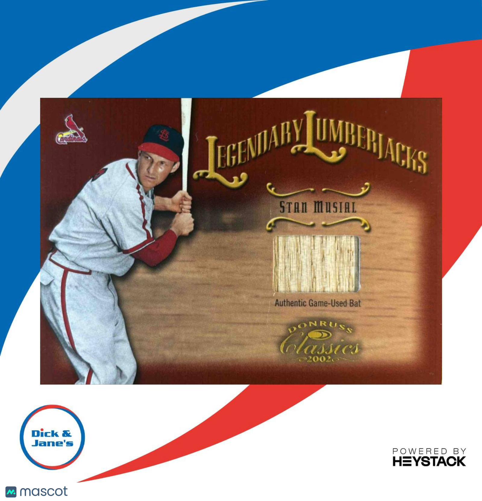 2002 Donruss Classics Stan Musial Legendary Lumberjacks /100 #LL-3 MEM Cardinals - Sports Cards