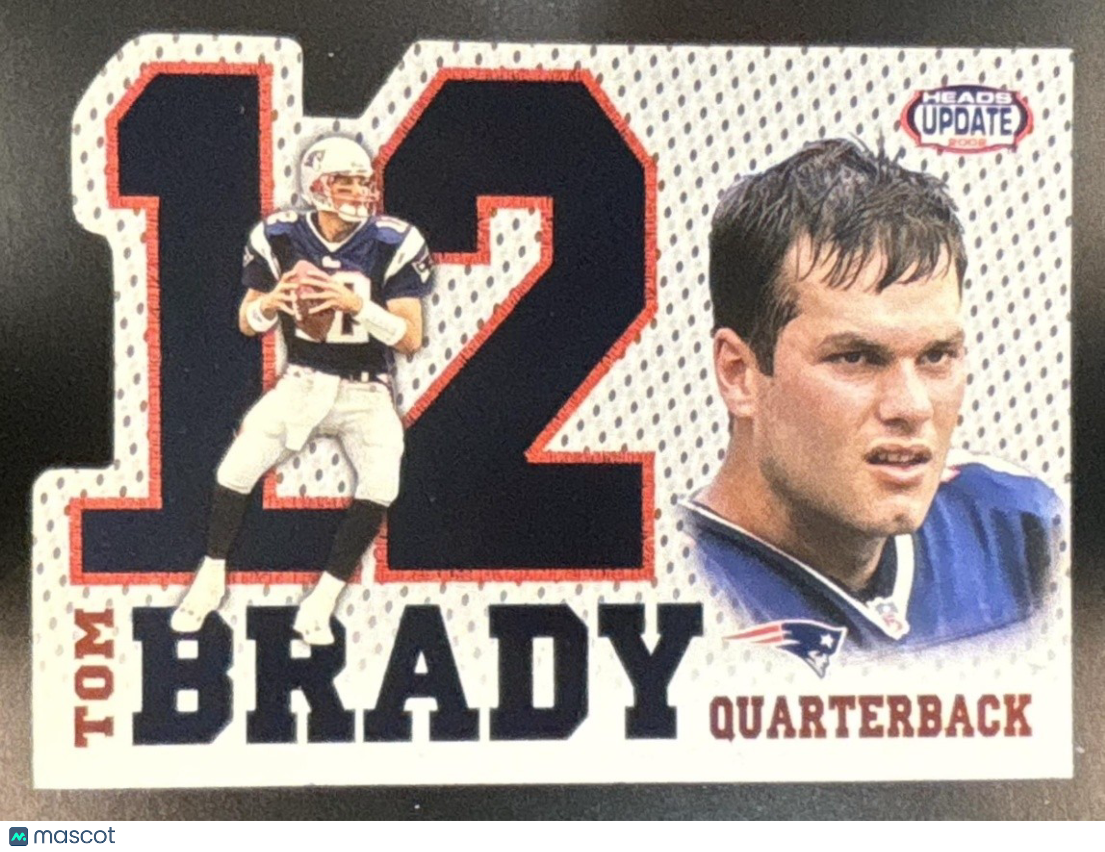 2002 Pacific Heads Update Tom Brady Big Numbers #15 New England Patriots - Sports Cards