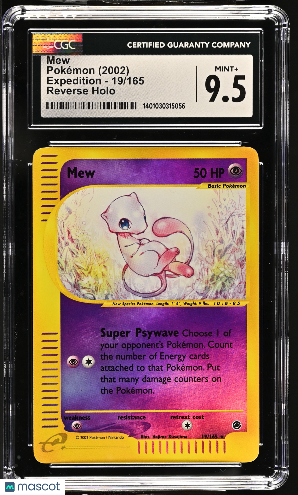 2002 Pokemon Expedition Mew #19/165 CGC 9.5 Reverse Holo MINT - Graded TCG/CCG