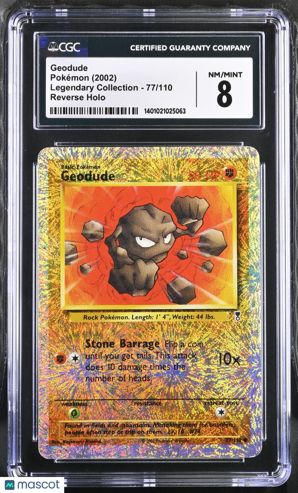 2002 Pokemon Legendary Collection Geodude #77/110 English CGC 8 Graded TCG/CCG
