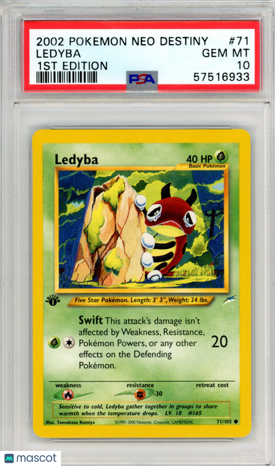 2002 Pokemon Neo Destiny Ledyba #71 1ST Edition PSA 10 - Graded TCG/CCG