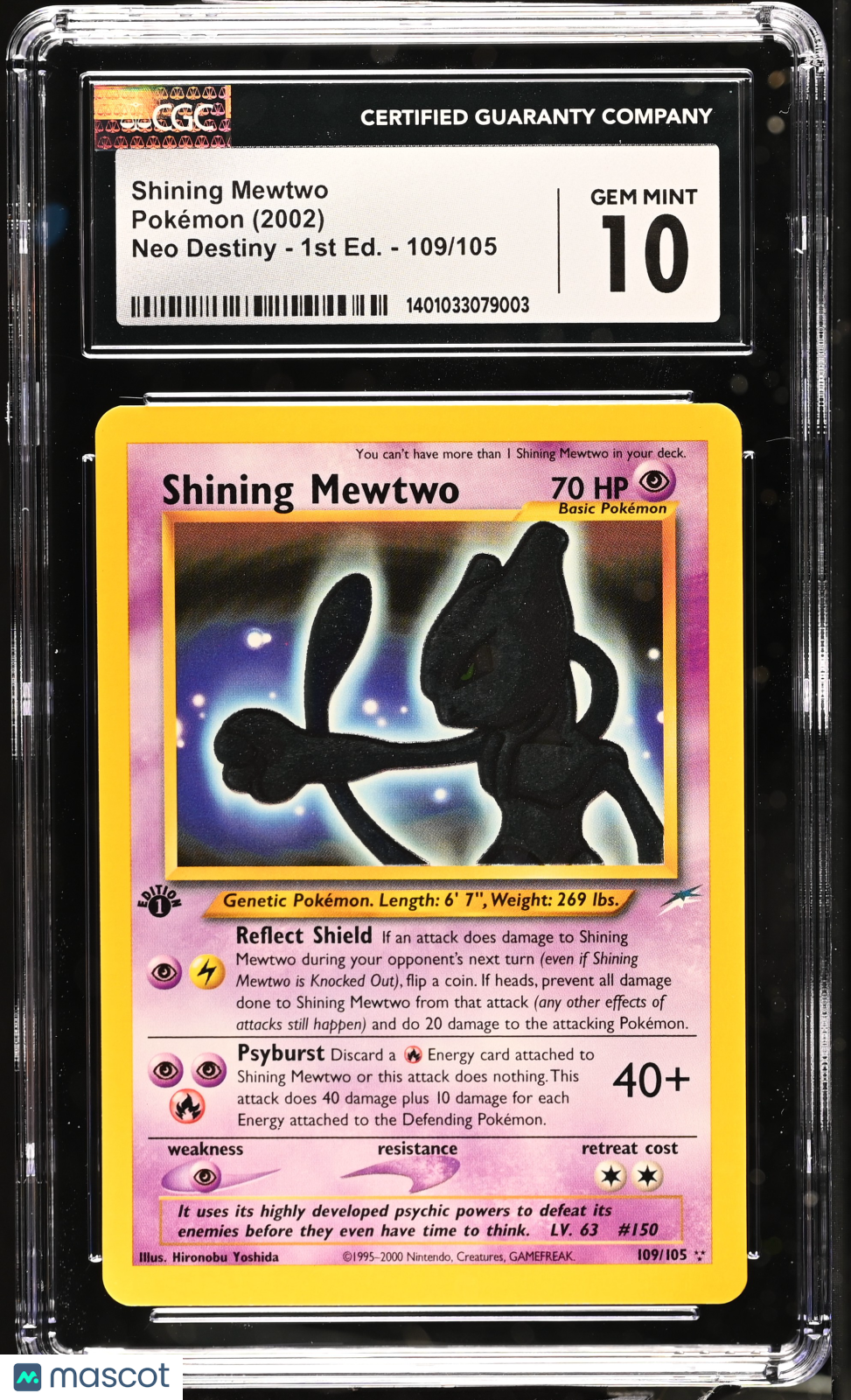 2002 Pokemon Neo Destiny Shining Mewtwo #109/105 1st Edition CGC 10 GEM MINT - Graded TCG/CCG