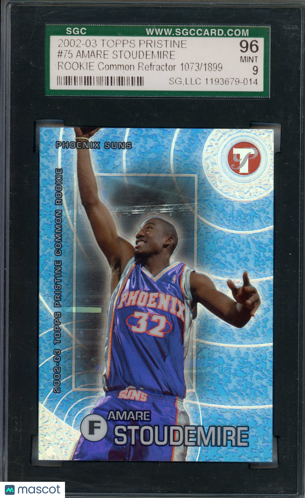 2002 Topps Pristine Amare Stoudemire Common Refractor #75 SGC 9 - Graded Sports Cards