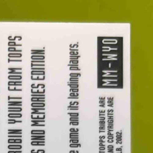 2002 Topps Tribute Dave Winfield Robin Yount Matching Marks Dual Relics Sports Cards