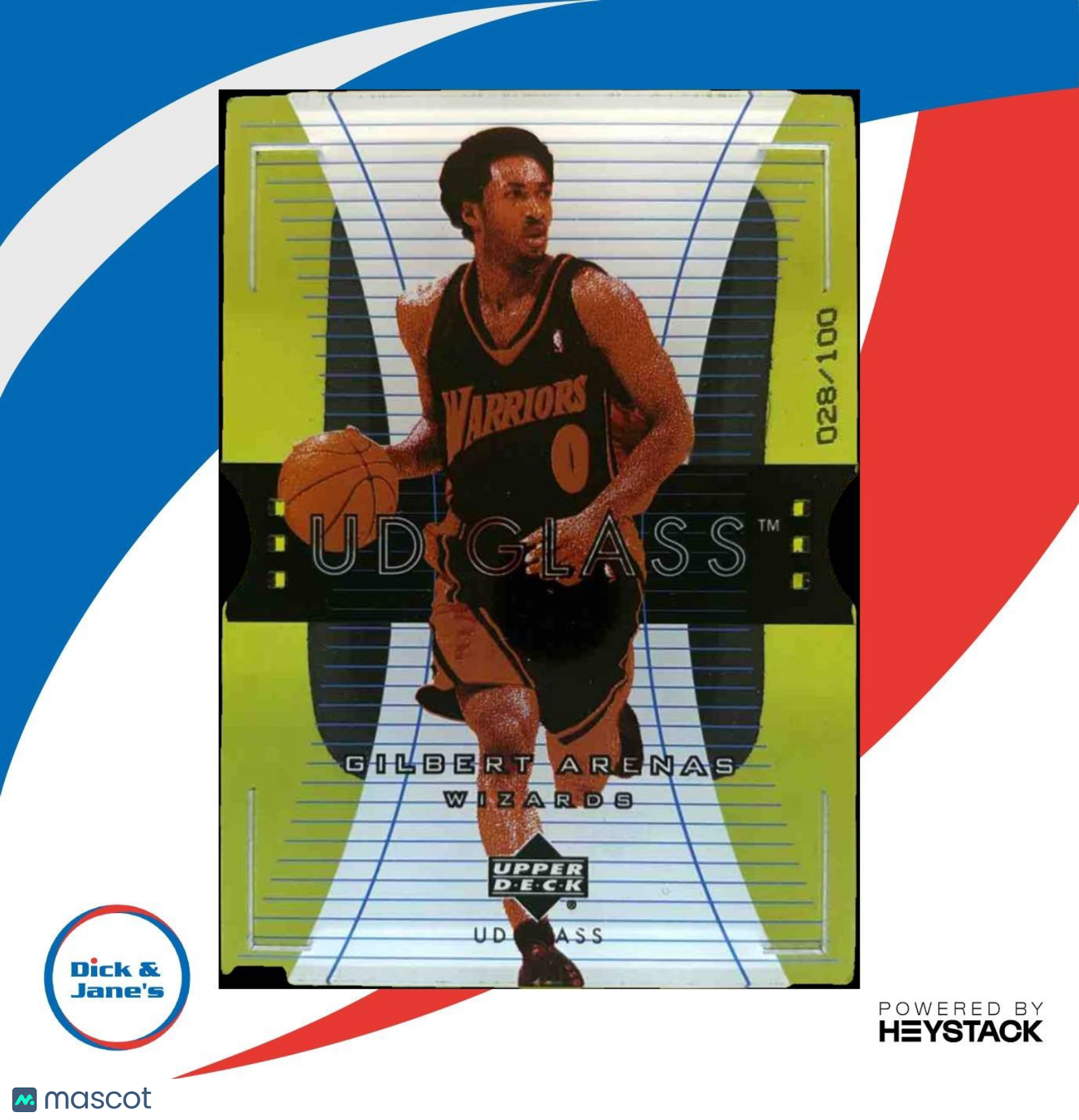 2003-04 Upper Deck Glass Gilbert Arenas Crystal /100 #59 Washington Wizards - Sports Cards
