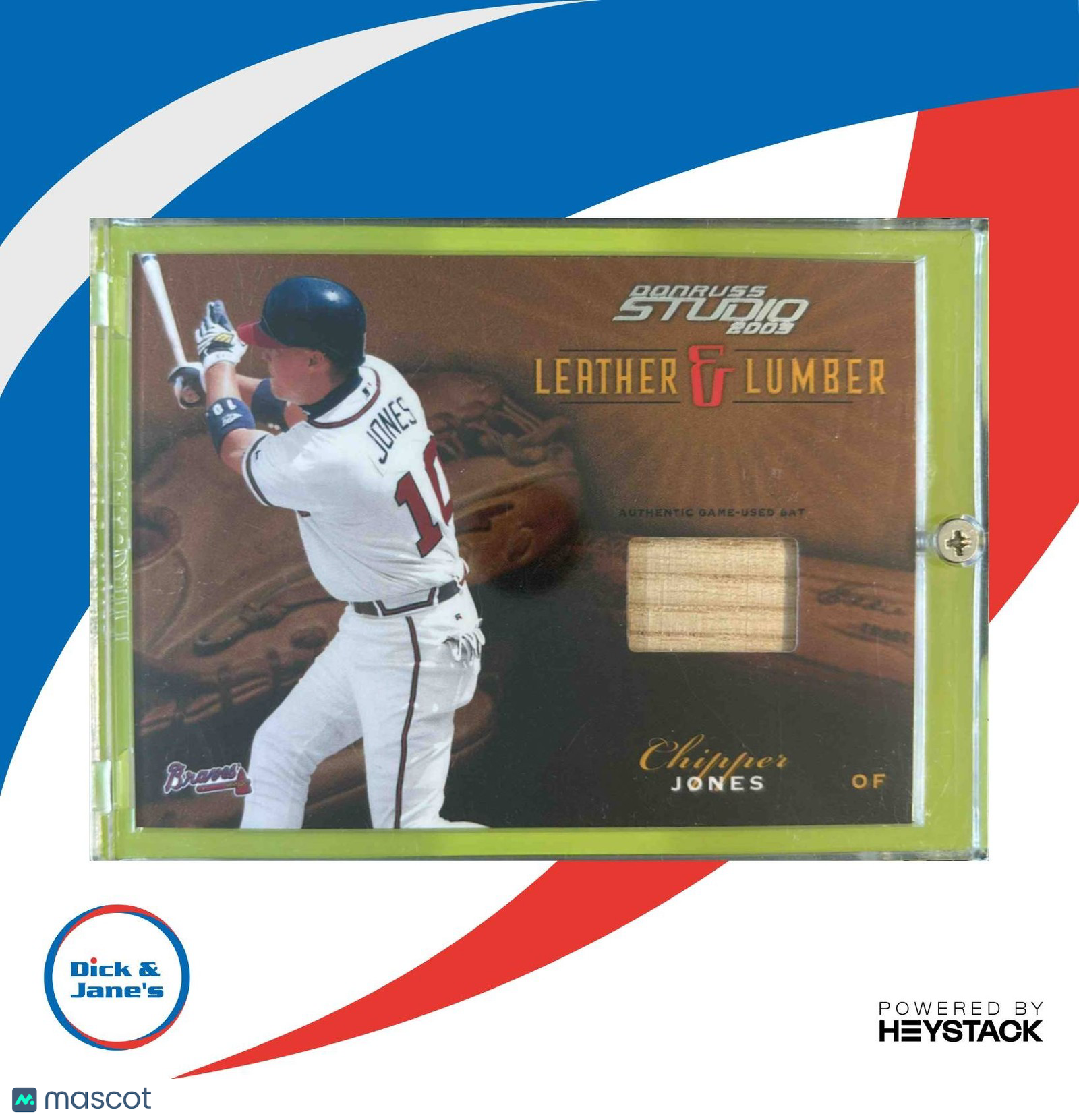 2003 Donruss Studio Chipper Jones Leather and Lumber /400 MEM Atlanta Braves - Sports Cards