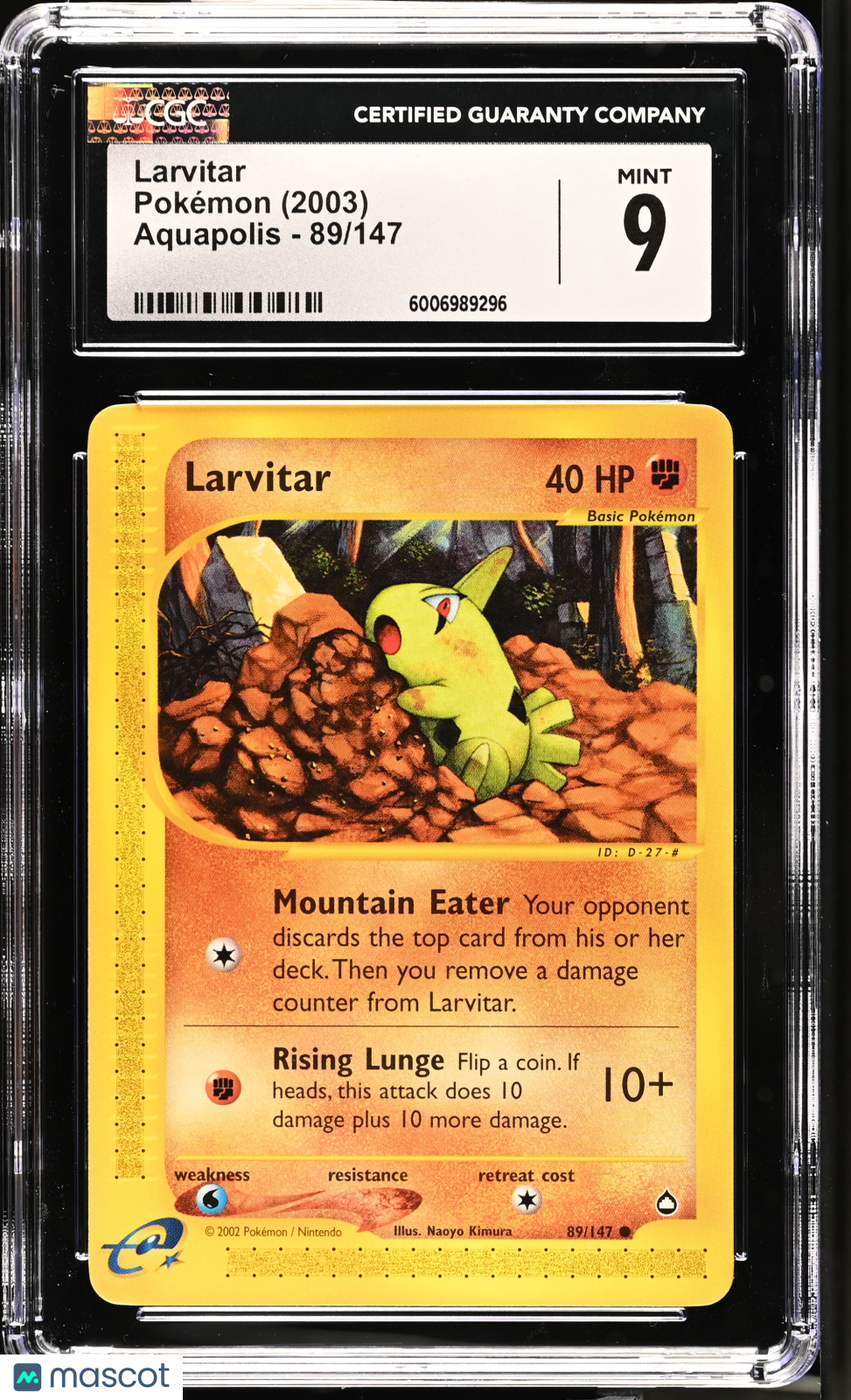 2003 Pokémon Aquapolis Larvitar #89/147 English CGC 9 - Graded TCG/CCG