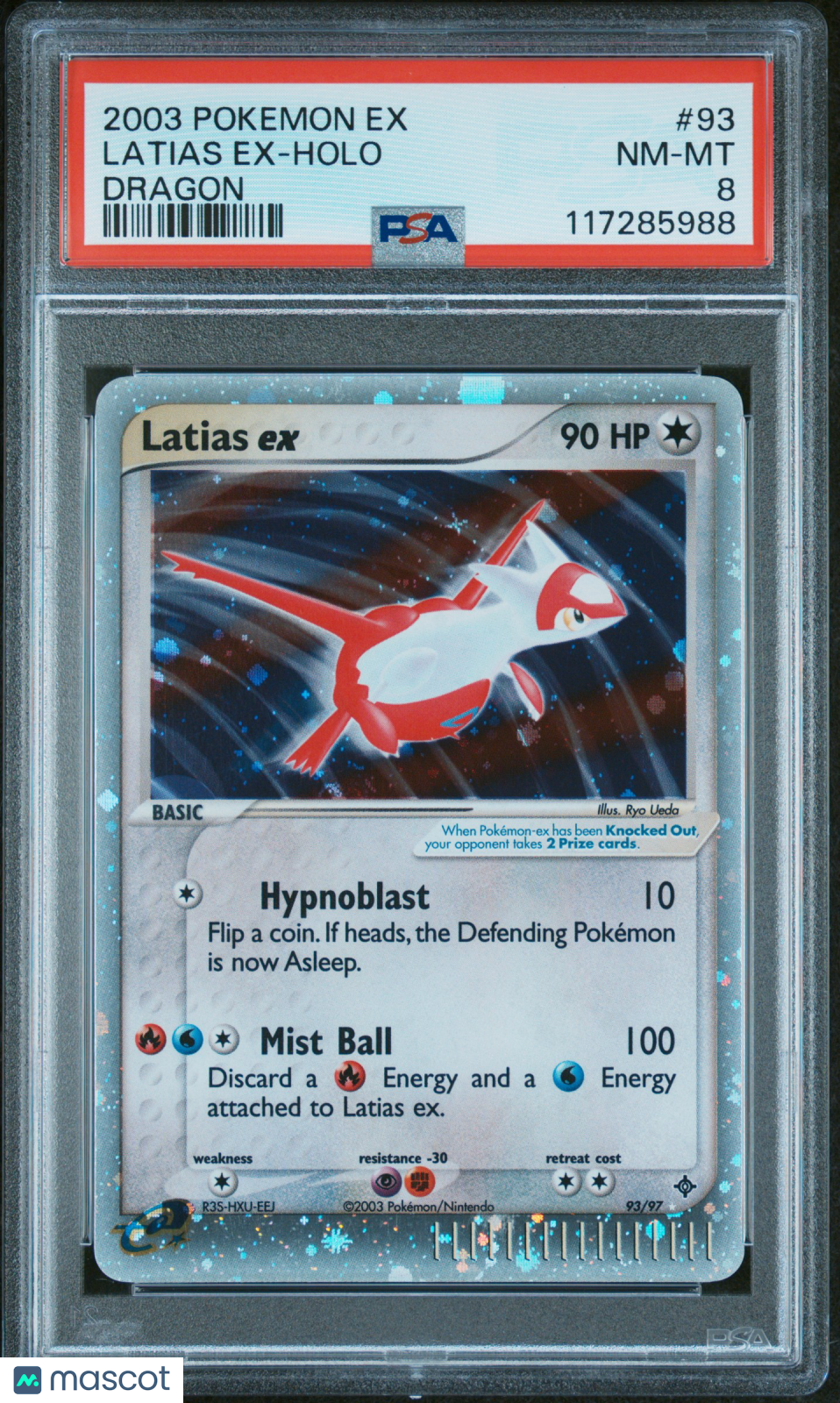 2003 Pokemon EX Dragon Latias EX #93 Dragon PSA 8 - Graded TCG/CCG