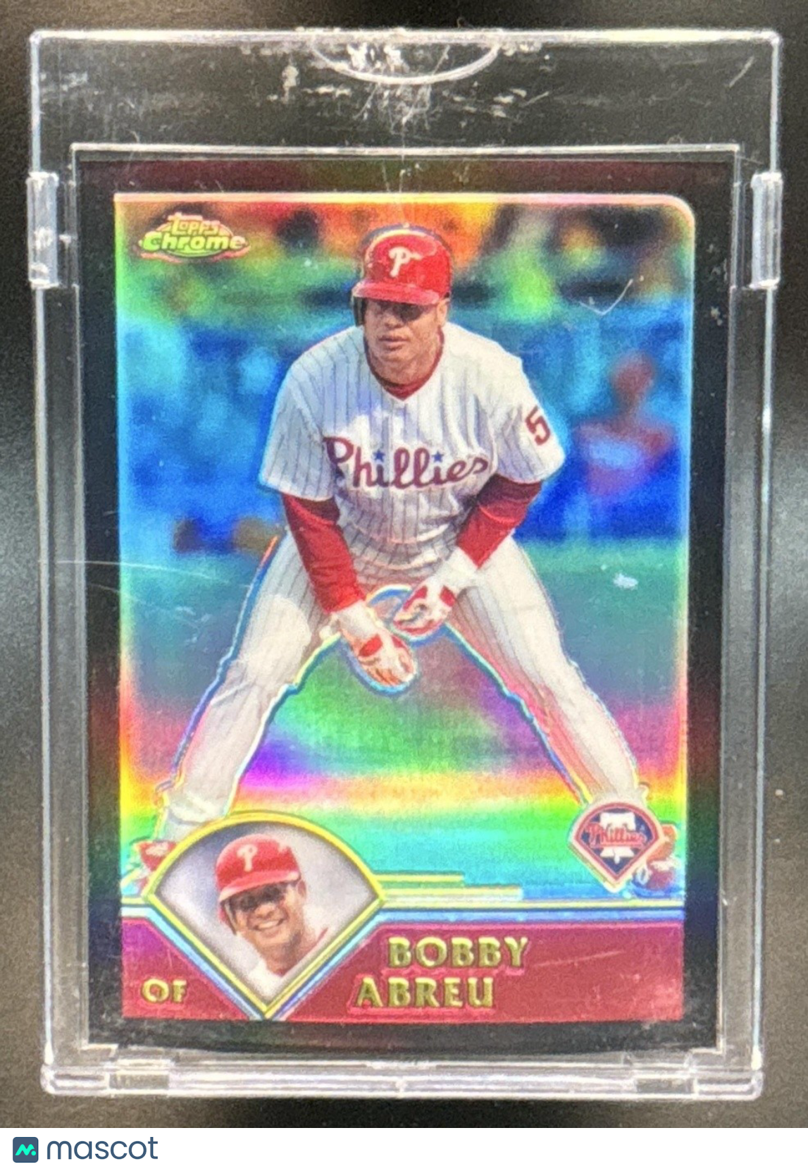 2003 Topps Chrome Bobby Abreu Black Refractor /199 #288 Philadelphia Phillies - Sports Cards