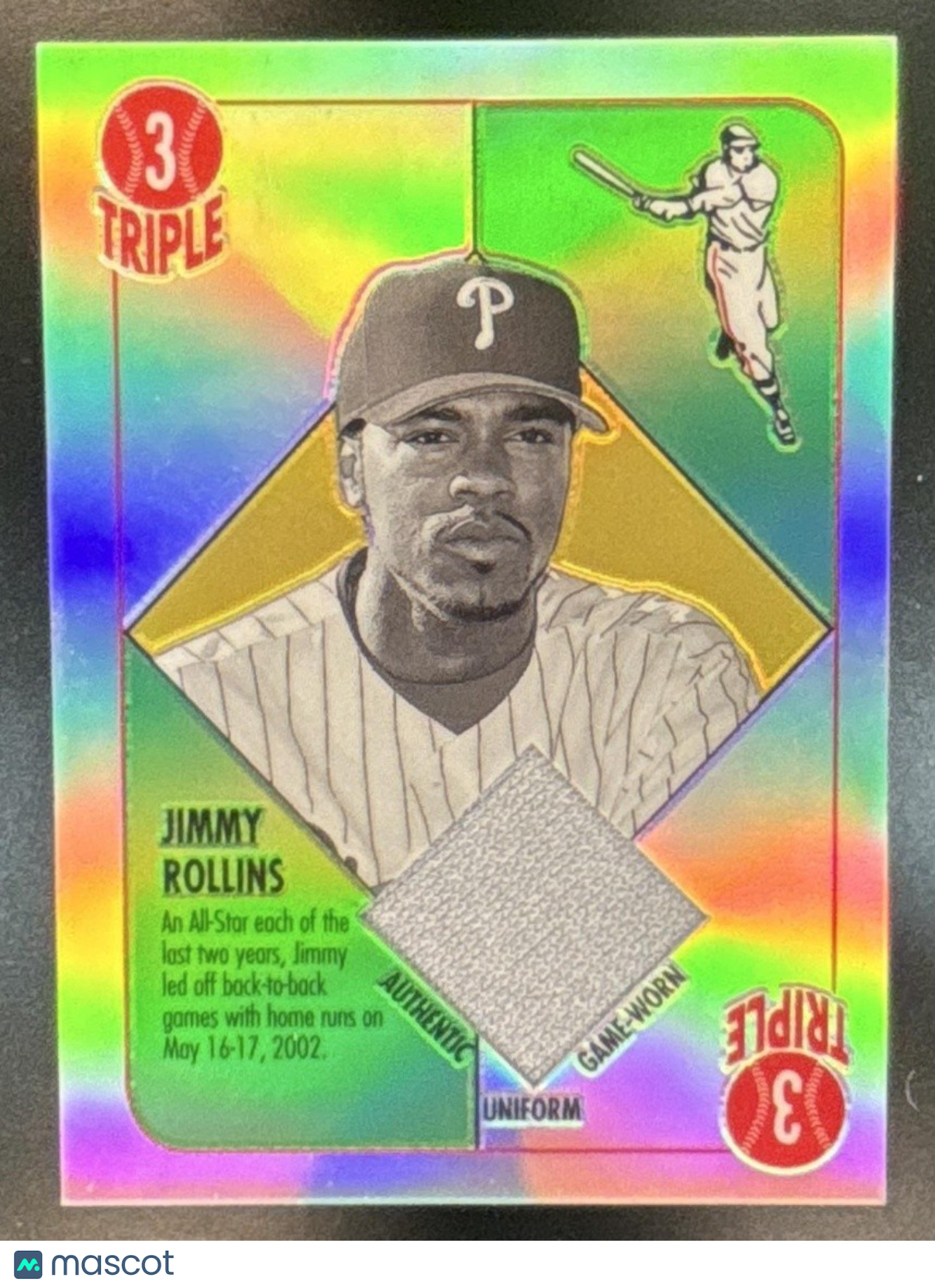 2003 Topps Chrome Jimmy Rollins Blue Backs Relics