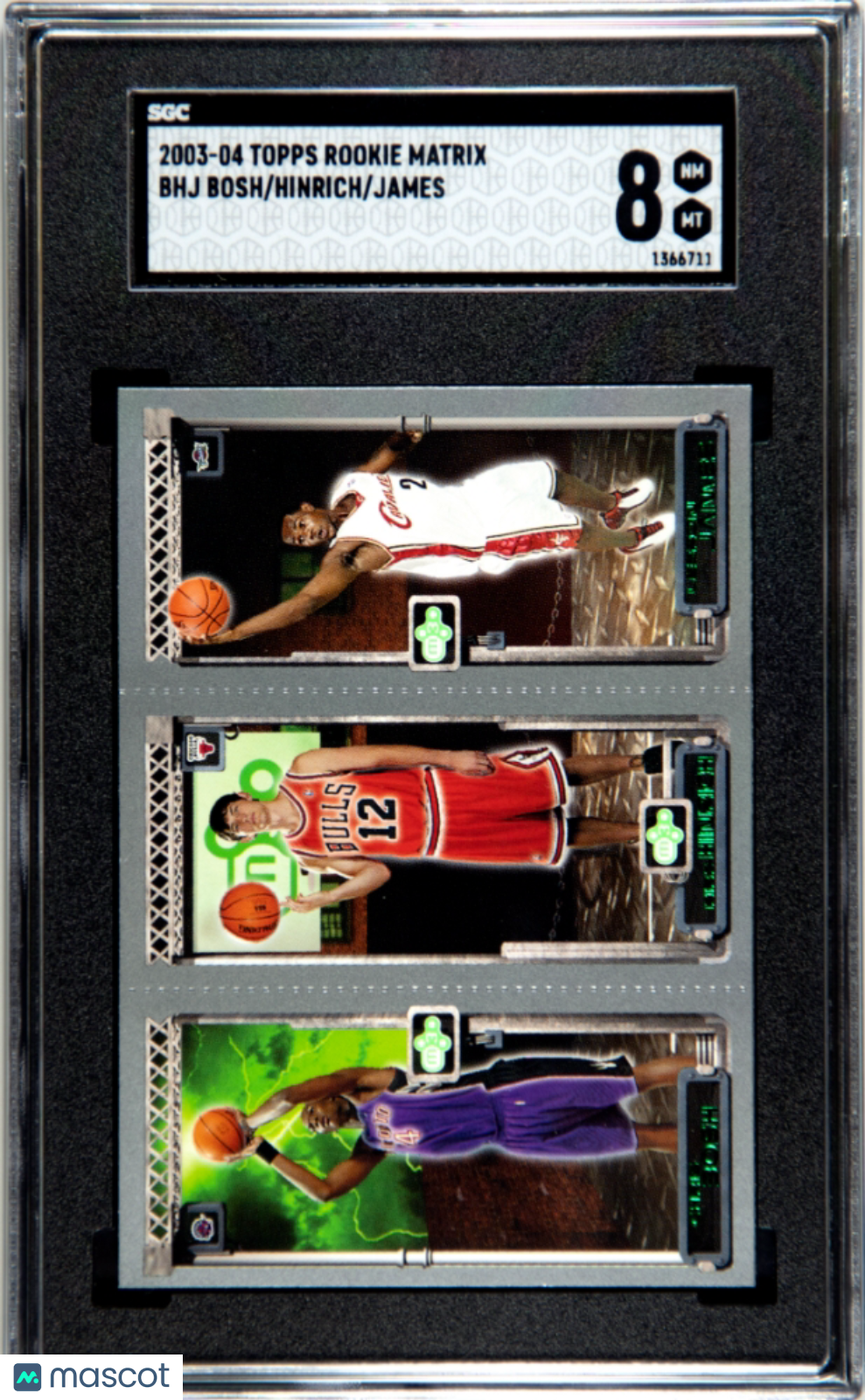 2003 Topps Rookie Matrix James Hinrich Bosh Rookie #BHJ SGC 8 - Graded Sports Cards