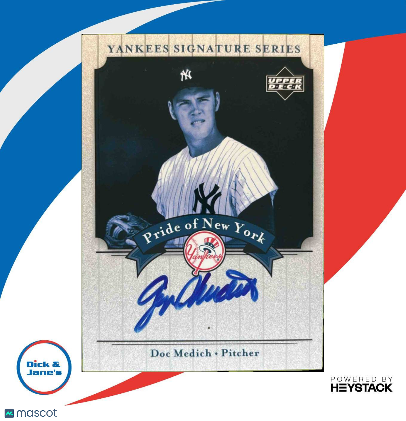 2003 Upper Deck Yankees Signature Series Doc Medich Pride of New York Auto PN DM Sports Cards