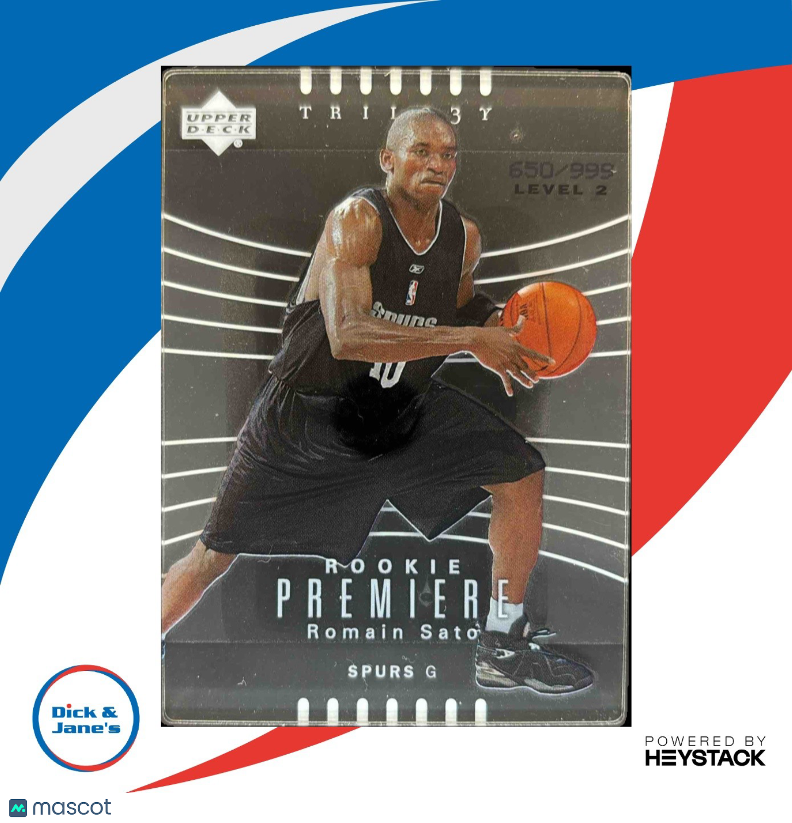 2004-05 Upper Deck Trilogy Romain Sato /999 #137 RC San Antonio Spurs - Sports Cards