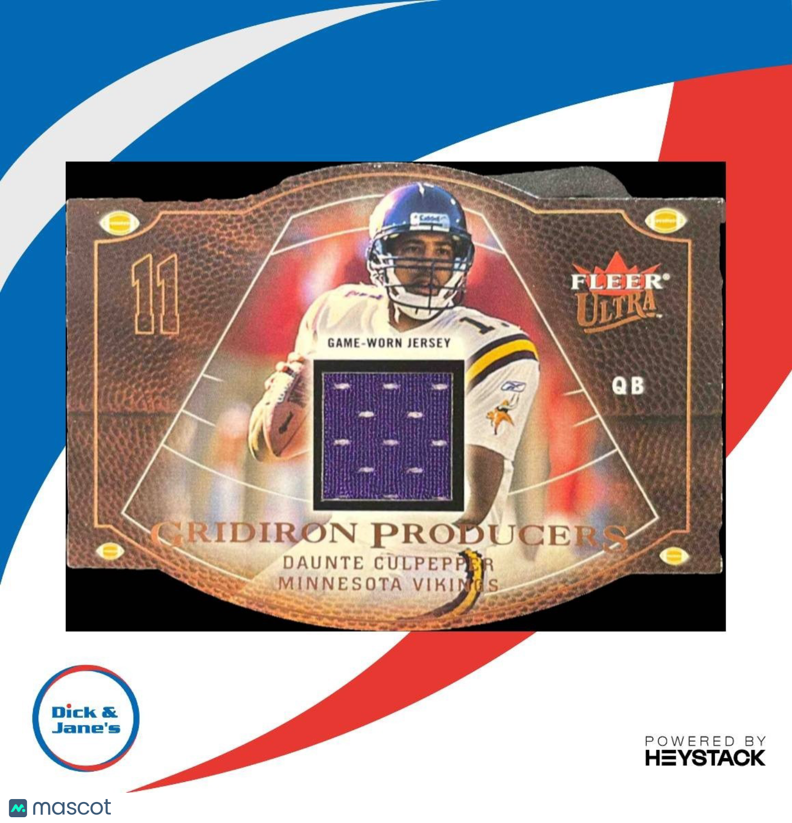 2004 Fleer Ultra Daunte Culpepper Gridiron Producers Game Used MEM Vikings - Sports Cards
