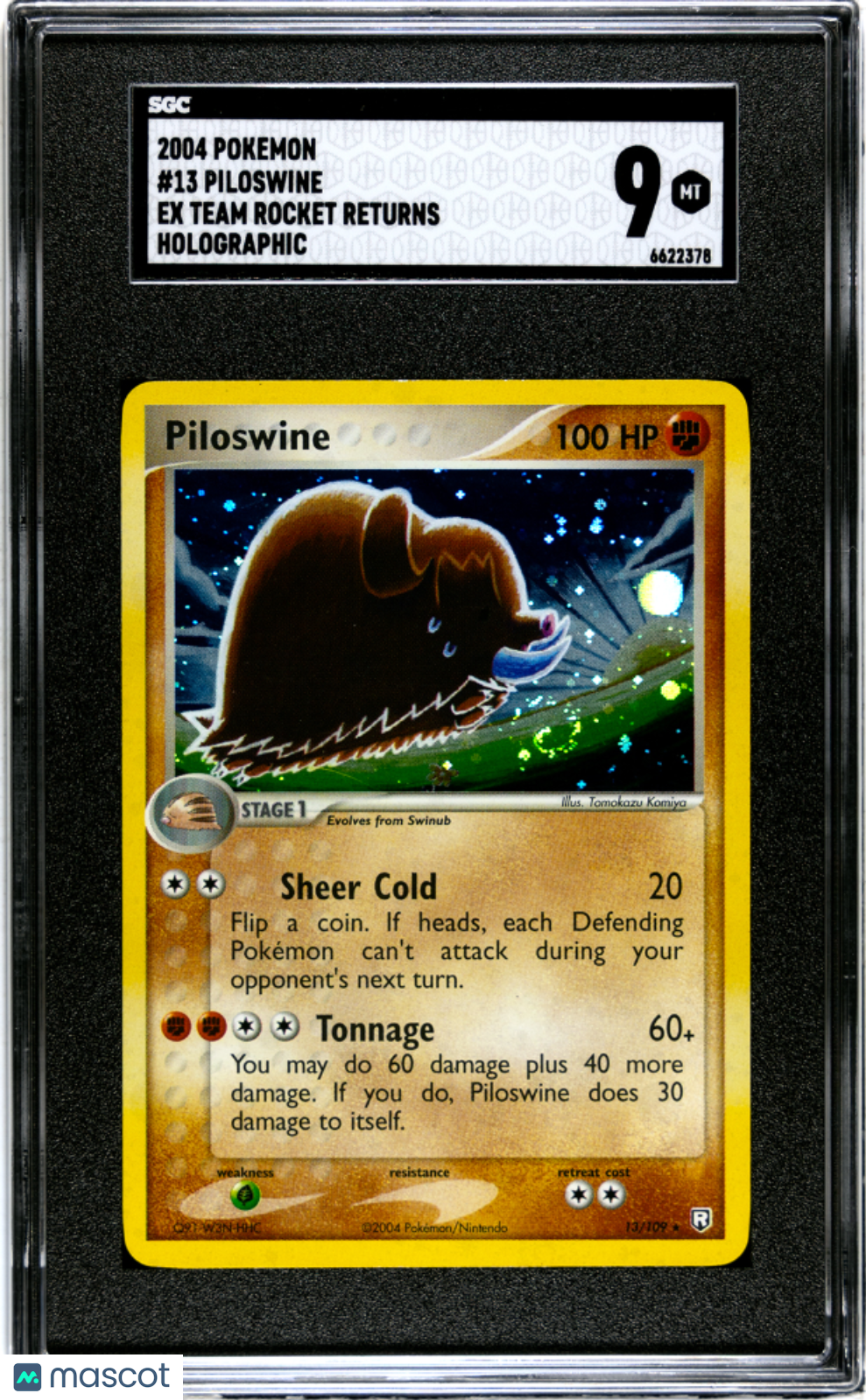 2004 Pokemon Ex Team Rocket Returns Pokémon TCG Piloswine #13 SGC 9 - Graded TCG/CCG