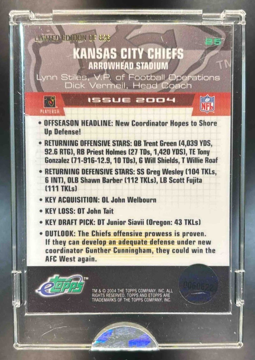 2004 Topps eTopps Team Card Kansas Chiefs #25 City - Sports Cards