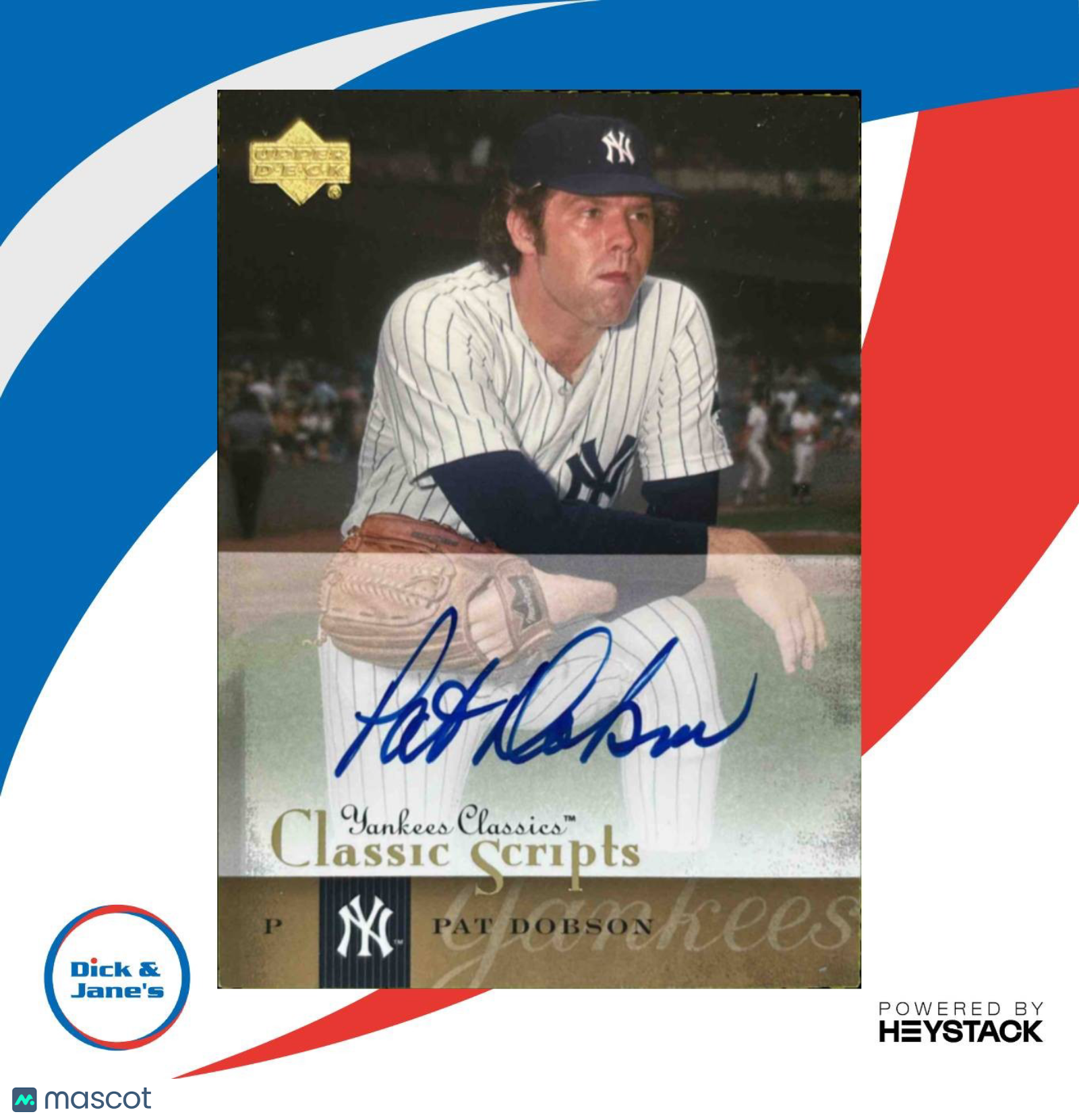 2004 Upper Deck Yankees Classics Pat Dobson Classic Scripts #AU 49 Auto New York Sports Cards