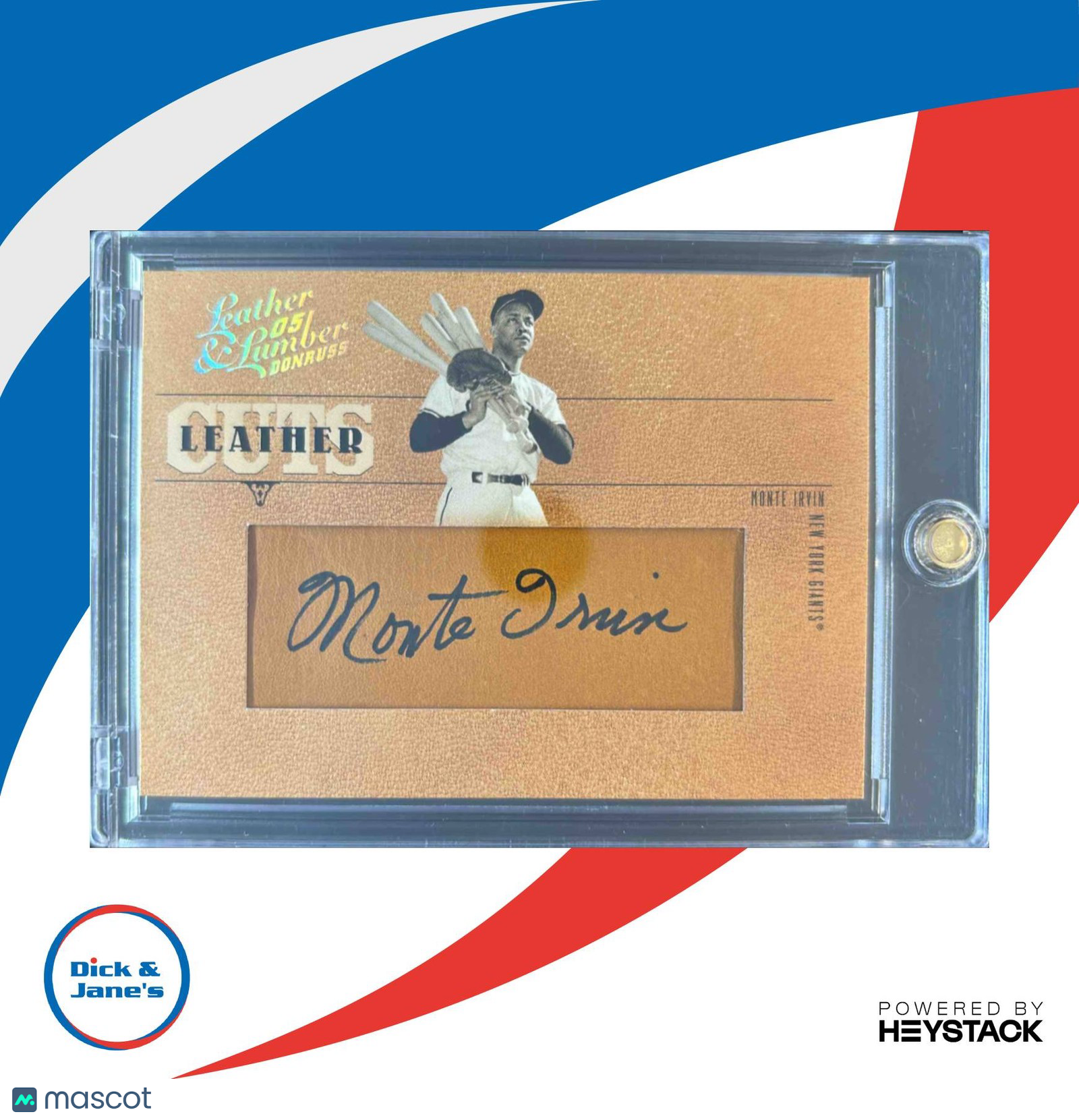 2005 Donruss Leather & Lumber Monte Irvin Cuts 43/96 #LC-44 Auto New York Giants - Sports Cards