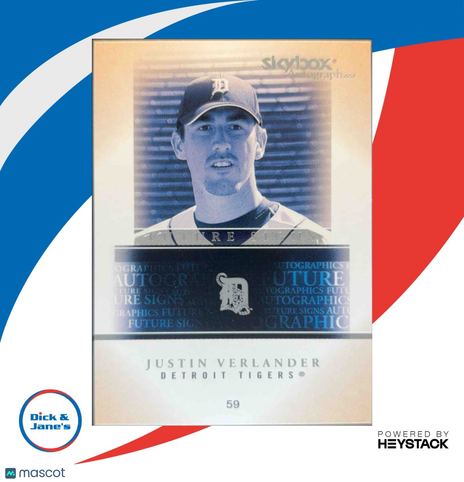 2005 Fleer Skybox Autographics Justin Verlander Future Signs 16FS Detroit Tigers - Sports Cards