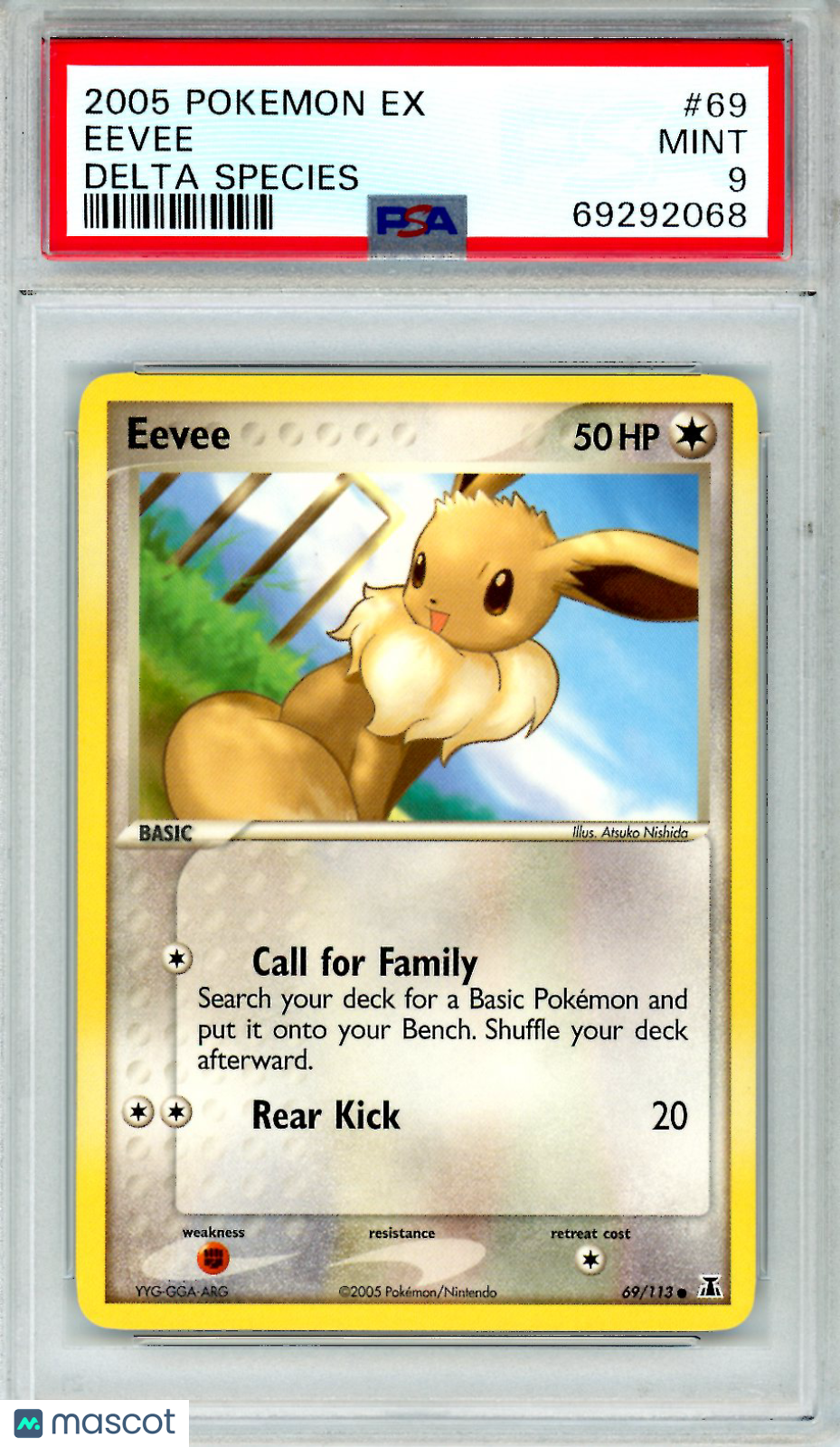 2005 Pokemon EX Delta Species Eevee #69 PSA 9 MINT - Graded TCG/CCG