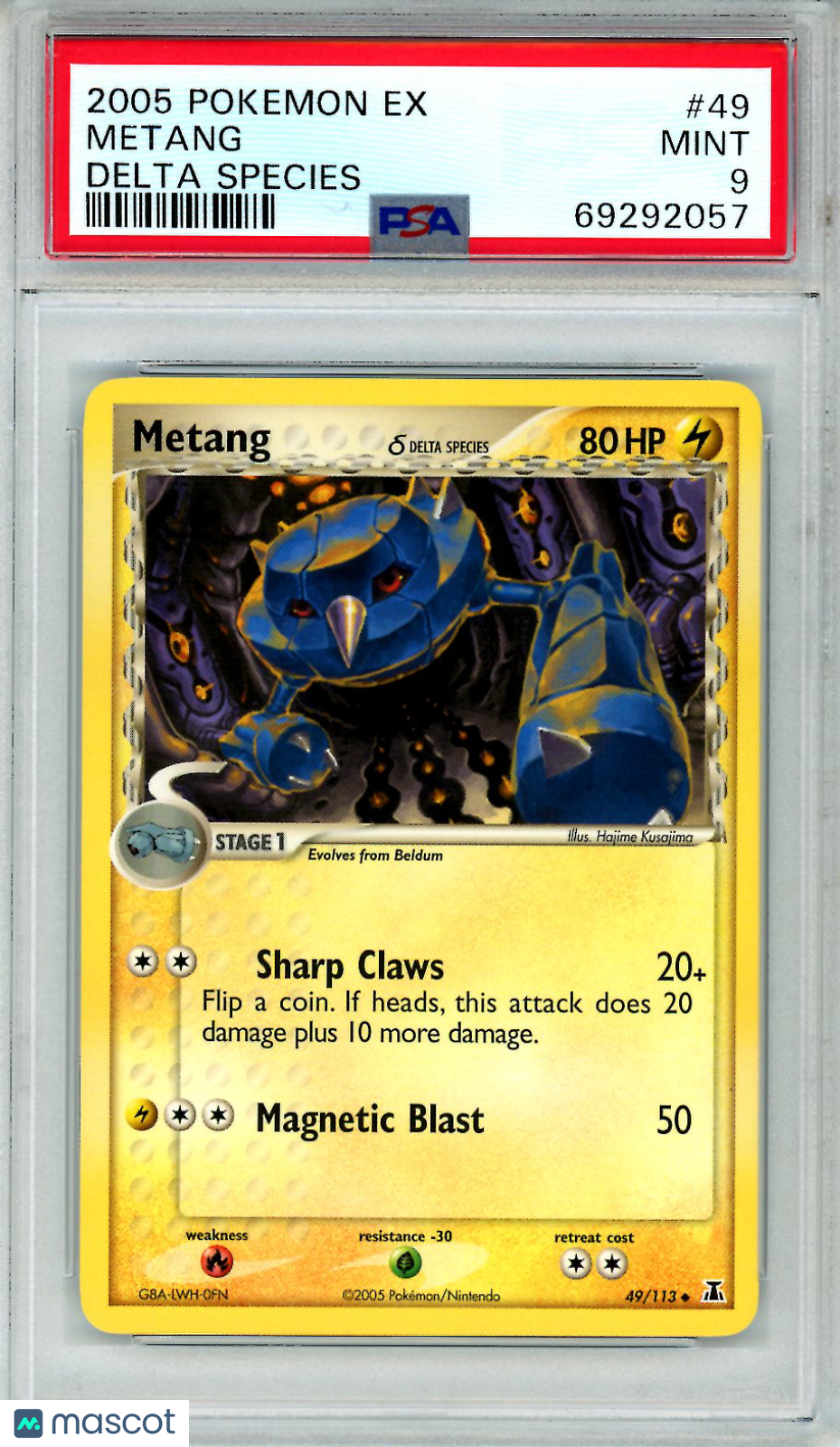 2005 Pokemon EX Delta Species Metang #49 PSA 9 MINT - Graded TCG/CCG