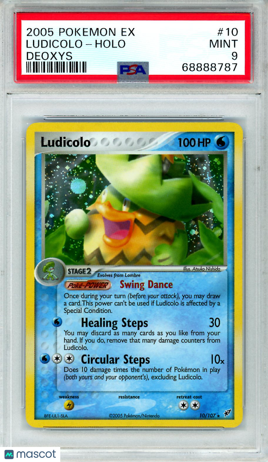 2005 Pokemon EX Deoxys Ludicolo #10 PSA 9 MINT - Graded TCG/CCG