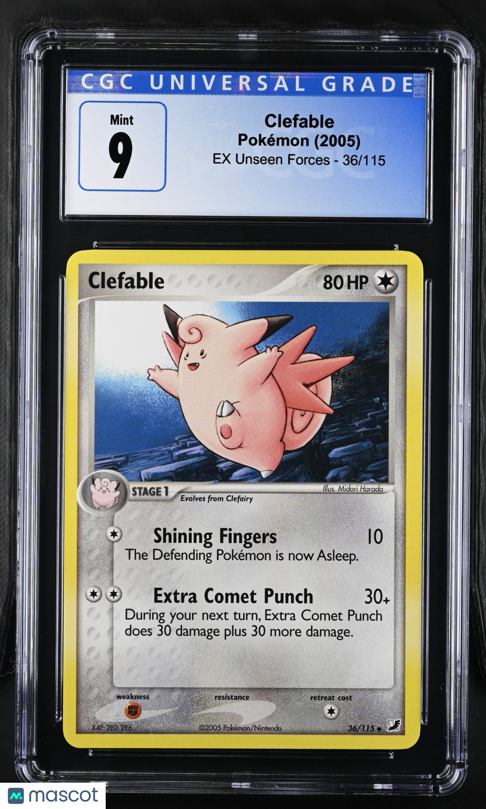 2005 Pokemon EX Unseen Forces Clefable #36/115 CGC 9 MINT - Graded TCG/CCG