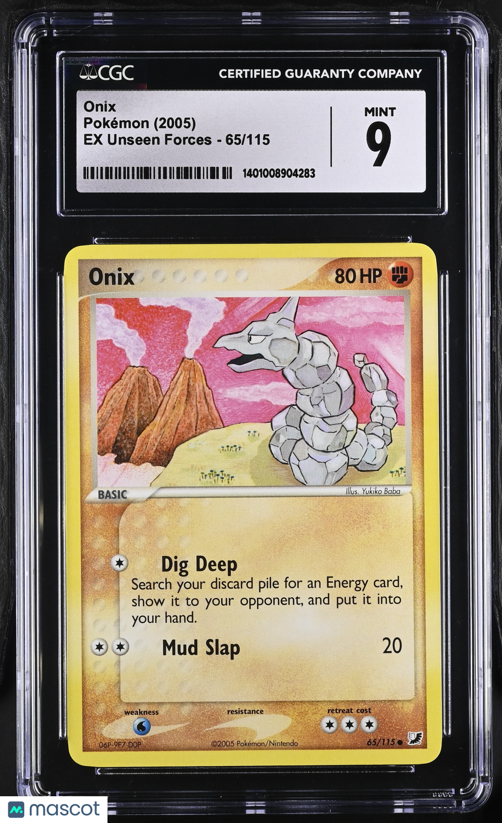 2005 Pokemon EX Unseen Forces Onix #65/115 CGC 9 MINT - Graded TCG/CCG