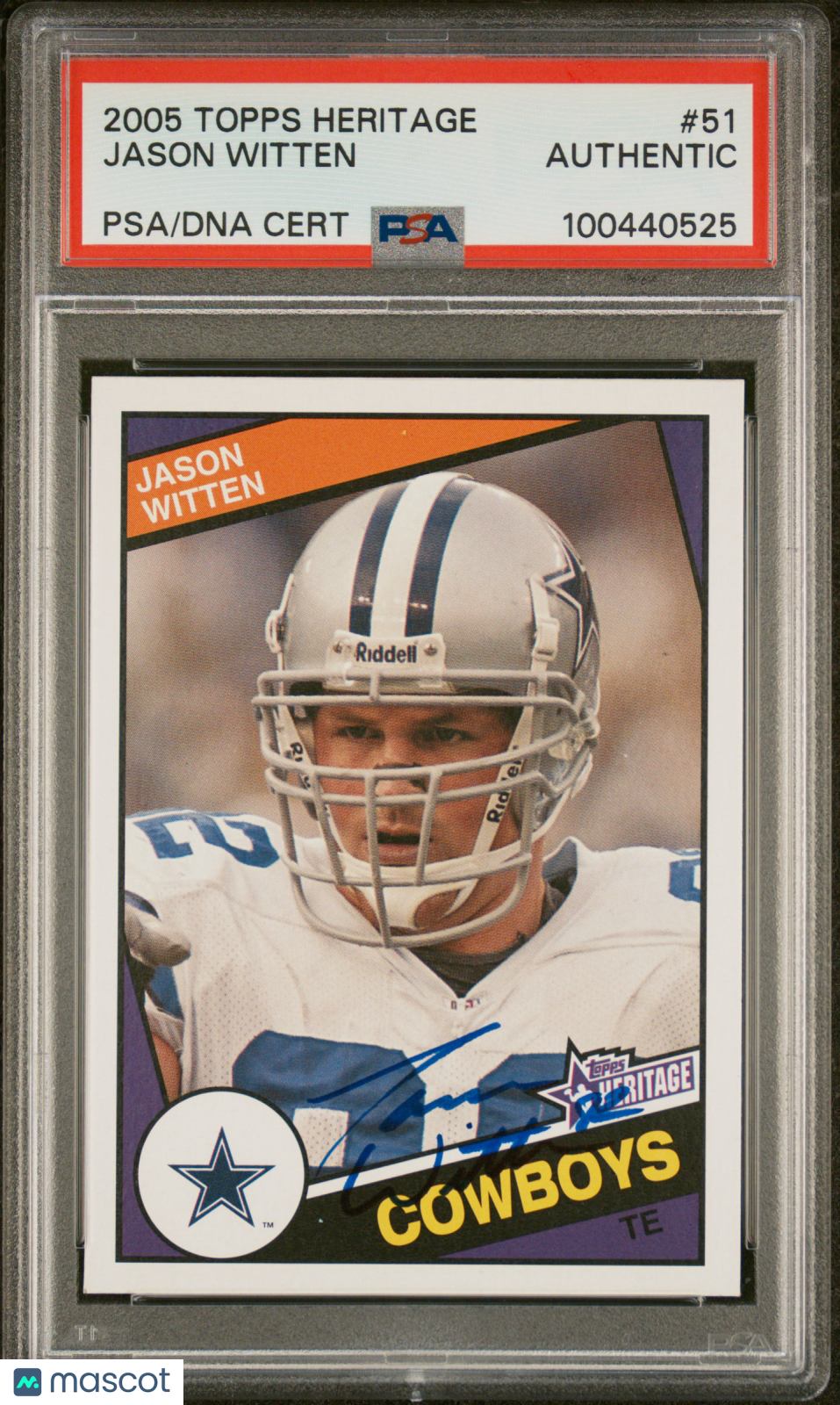 2005 Topps Heritage #51 Jason Witten On Card Auto Dallas Cowboys PSA Authentic - Graded Sports Cards