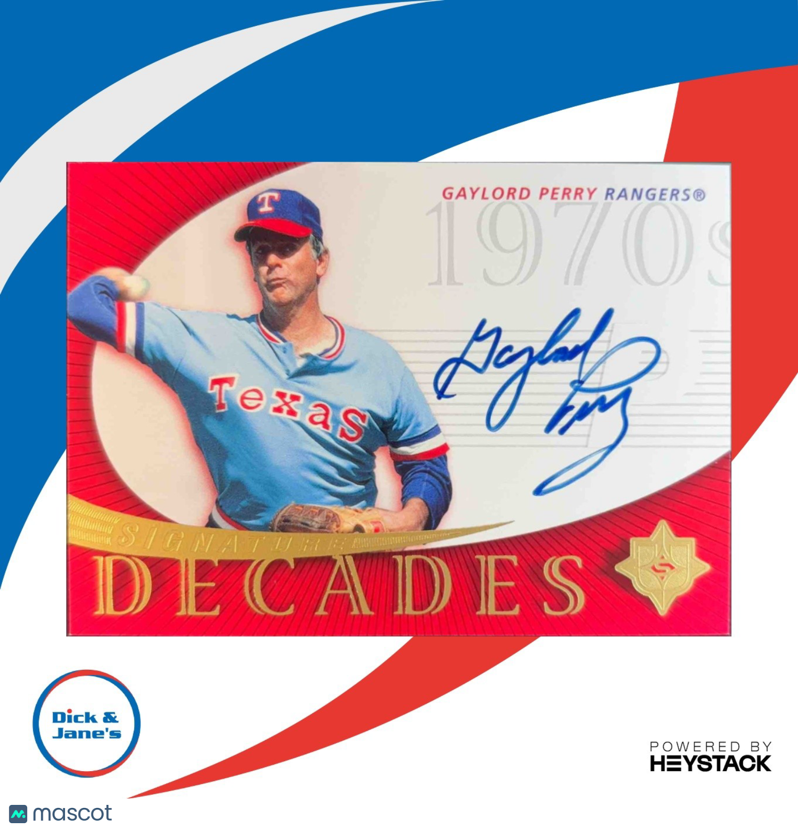 2005 Ultimate Signature Decades #GP1 Gaylord Perry Autograph Texas Rangers - Sports Cards