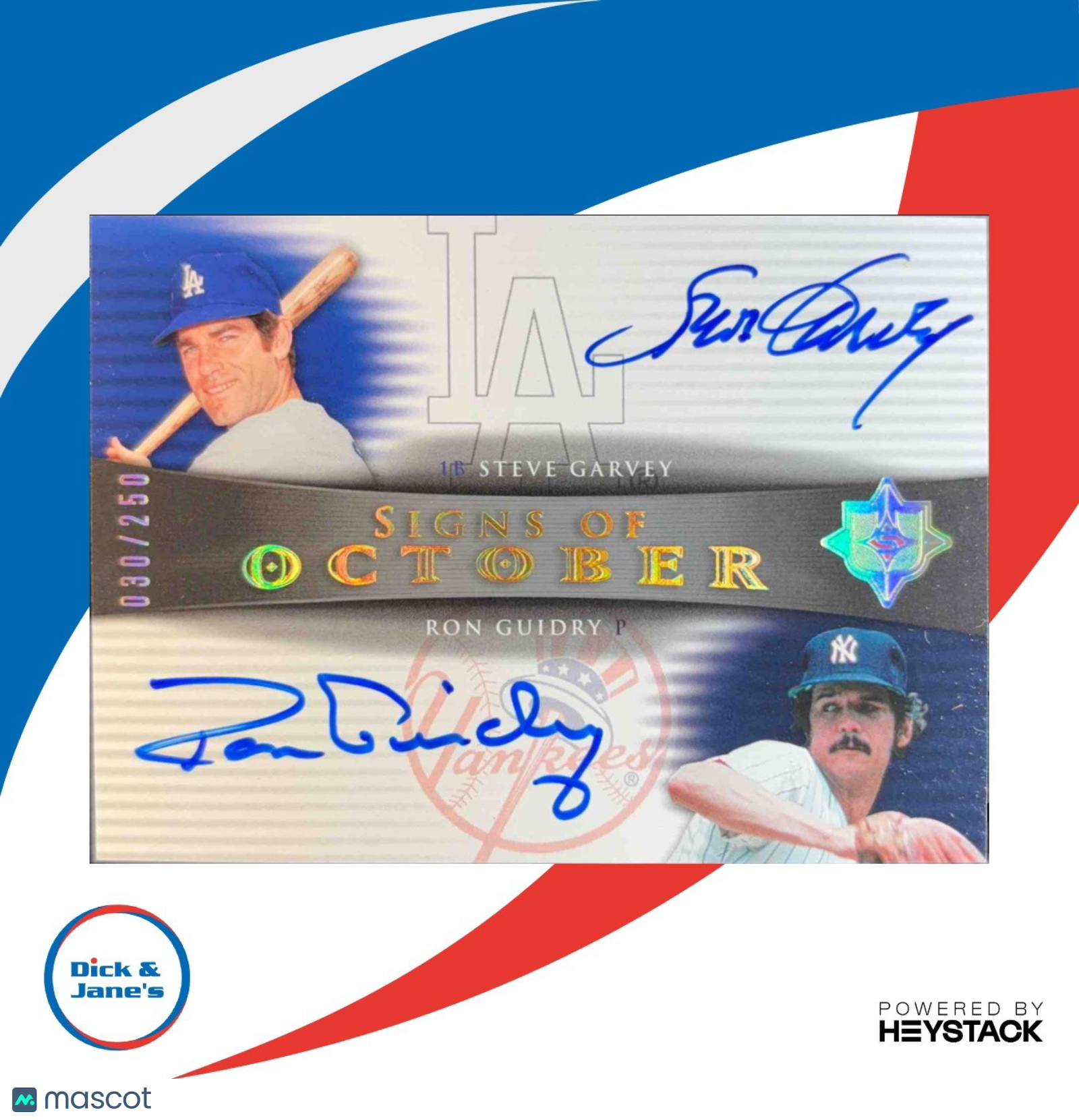 2005 Ultimate Signature Signs of October Autograph Steve Garvey Ron Guidry /250 - Sports Cards