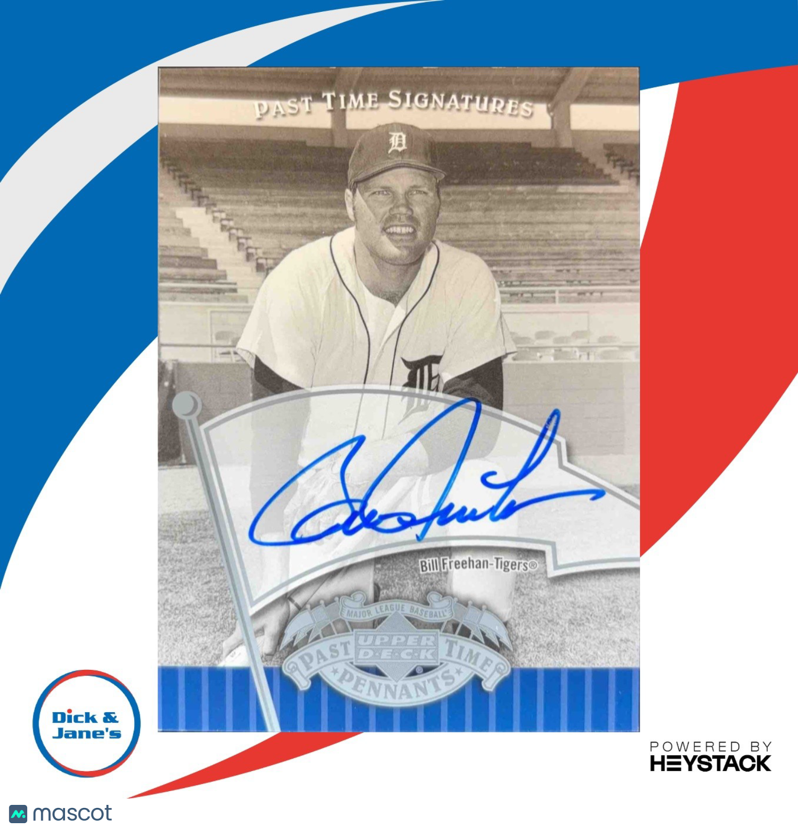 2005 Upper Deck Past Time Pennants Bill Freehan Signatures Auto Detroit Tigers - Sports Cards