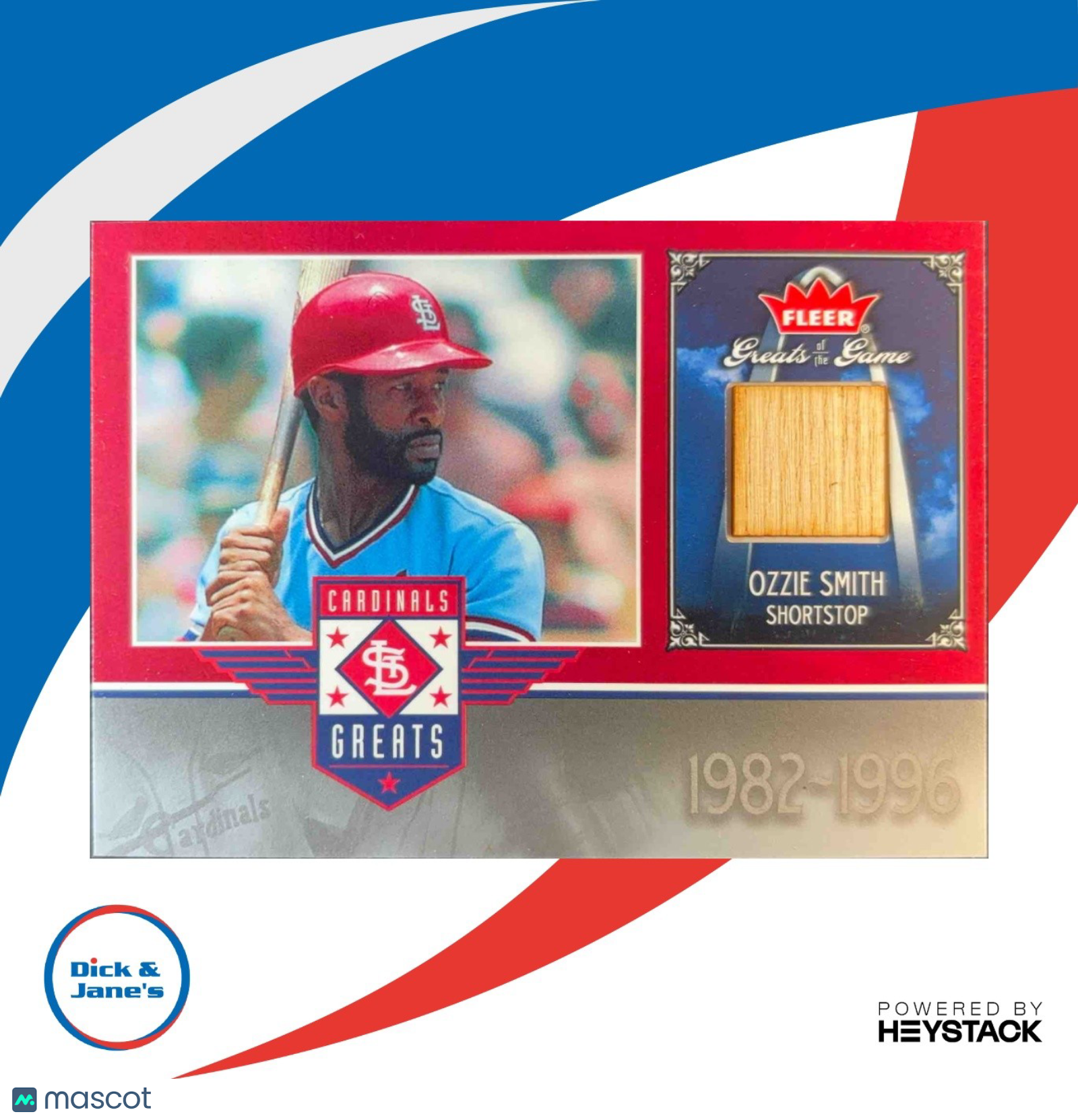2006 Greats of the Game Cardinals Greats Memorabilia #OS Ozzie Smith Bat - Sports Cards