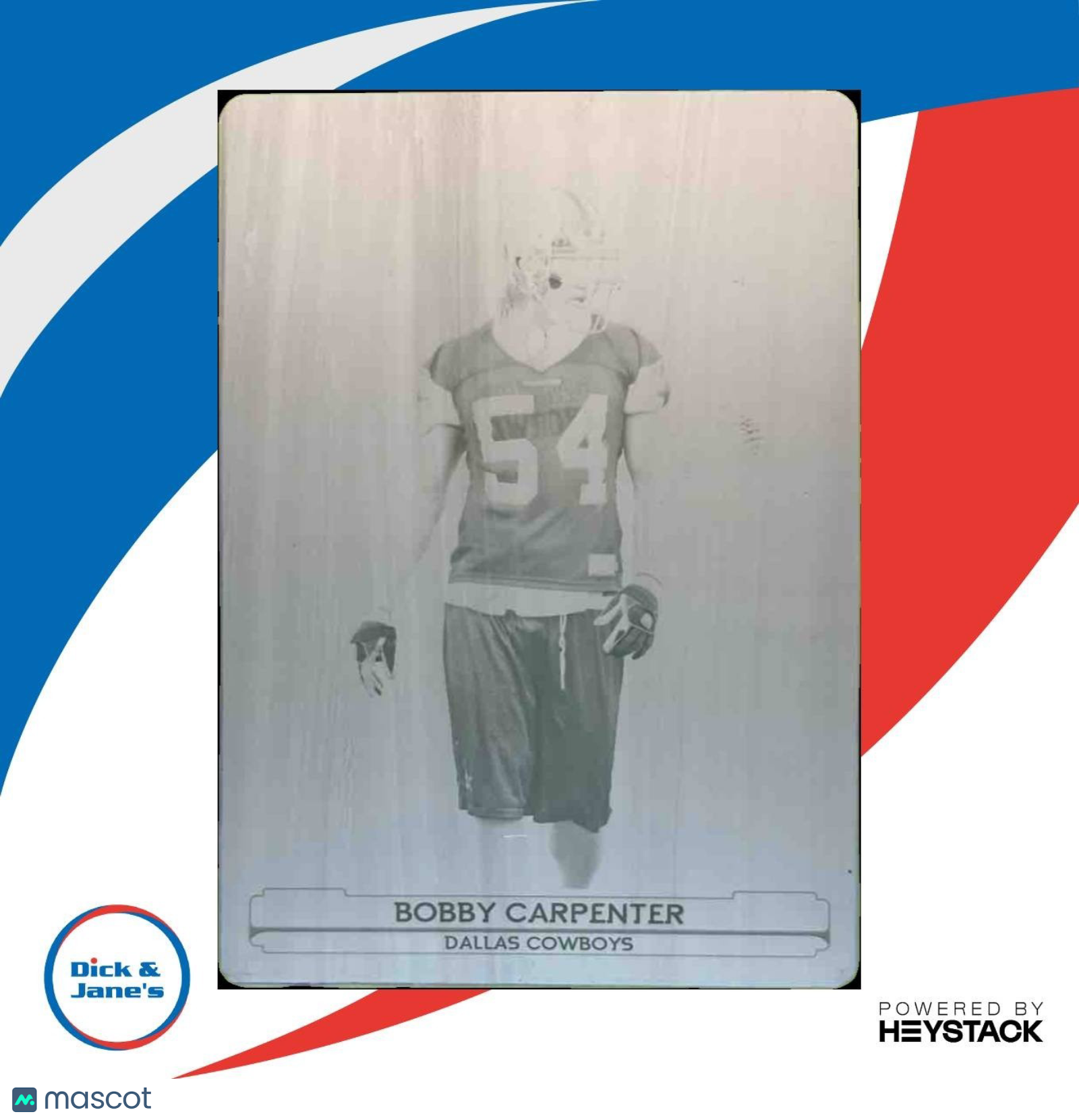 2006 Leaf Certified Bobby Carpenter Printing Plates Black 1/1 #188 RC Cowboys - Sports Cards