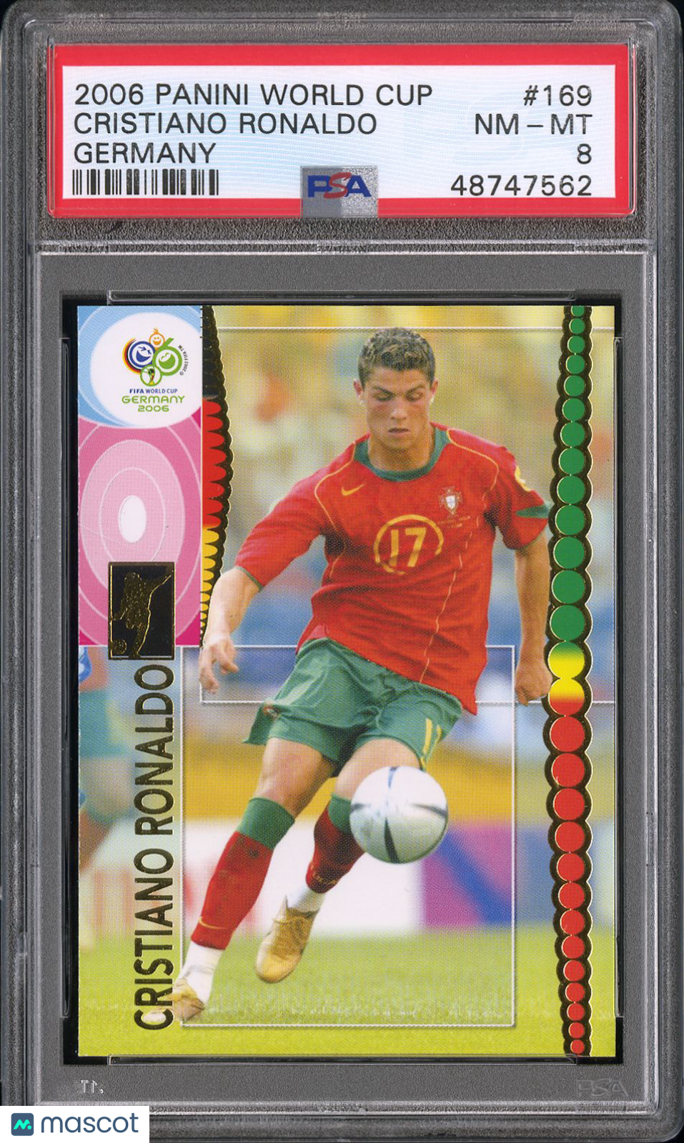 2006 Panini World Cup Germany Cristiano Ronaldo #169 PSA 8 Graded Sports Cards
