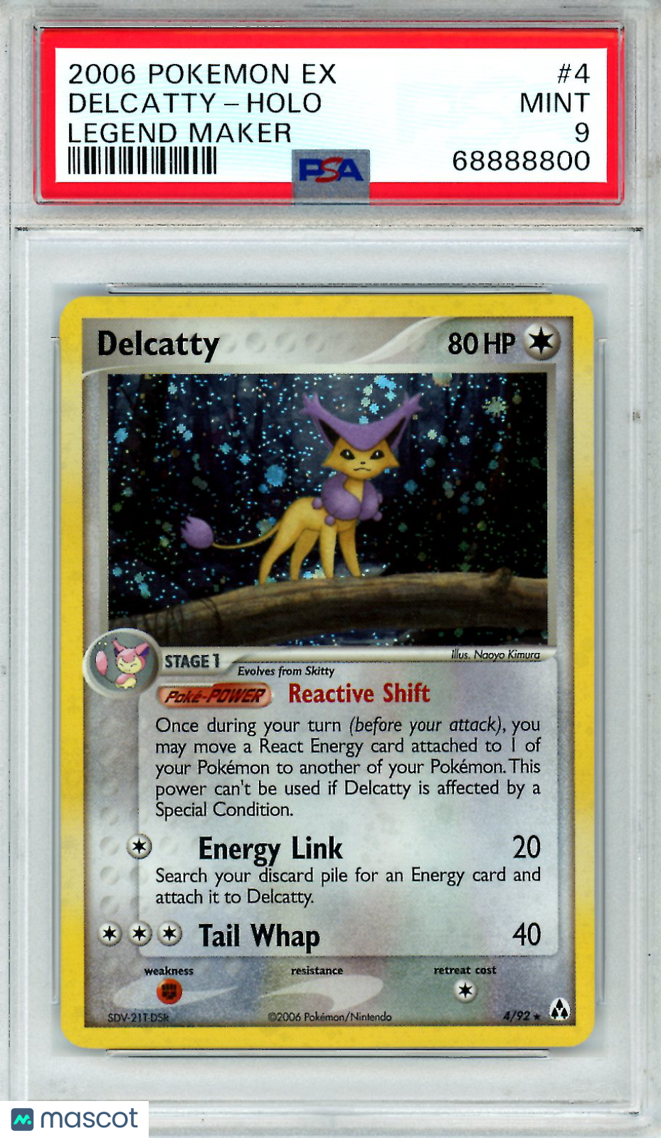 2006 Pokemon EX Legend Maker Delcatty #4 Holo PSA 9 MINT - Graded TCG/CCG