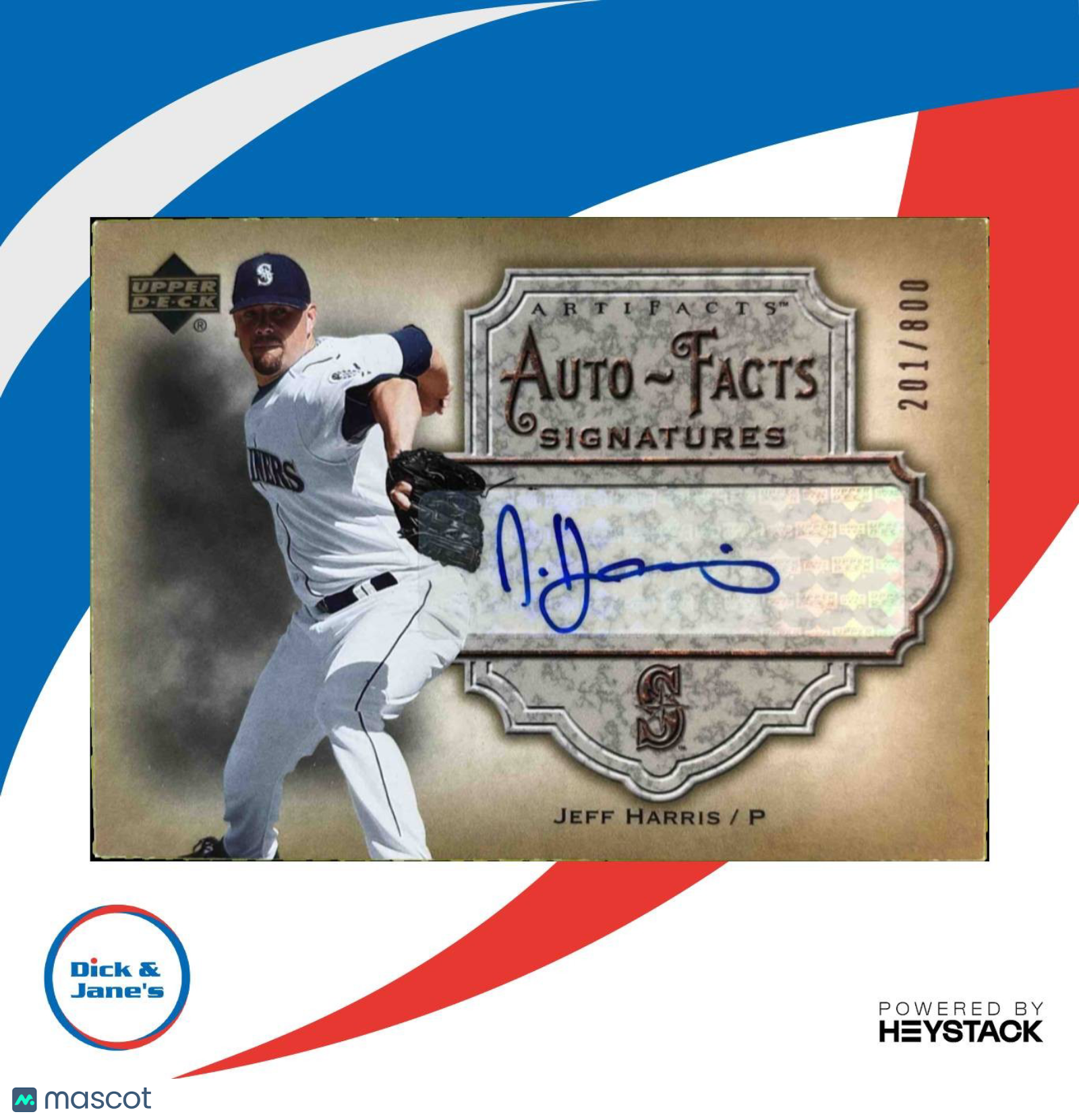 2006 Upper Deck Artifacts Jeff Harris Auto Facts Signatures /800 RC Mariners - Sports Cards