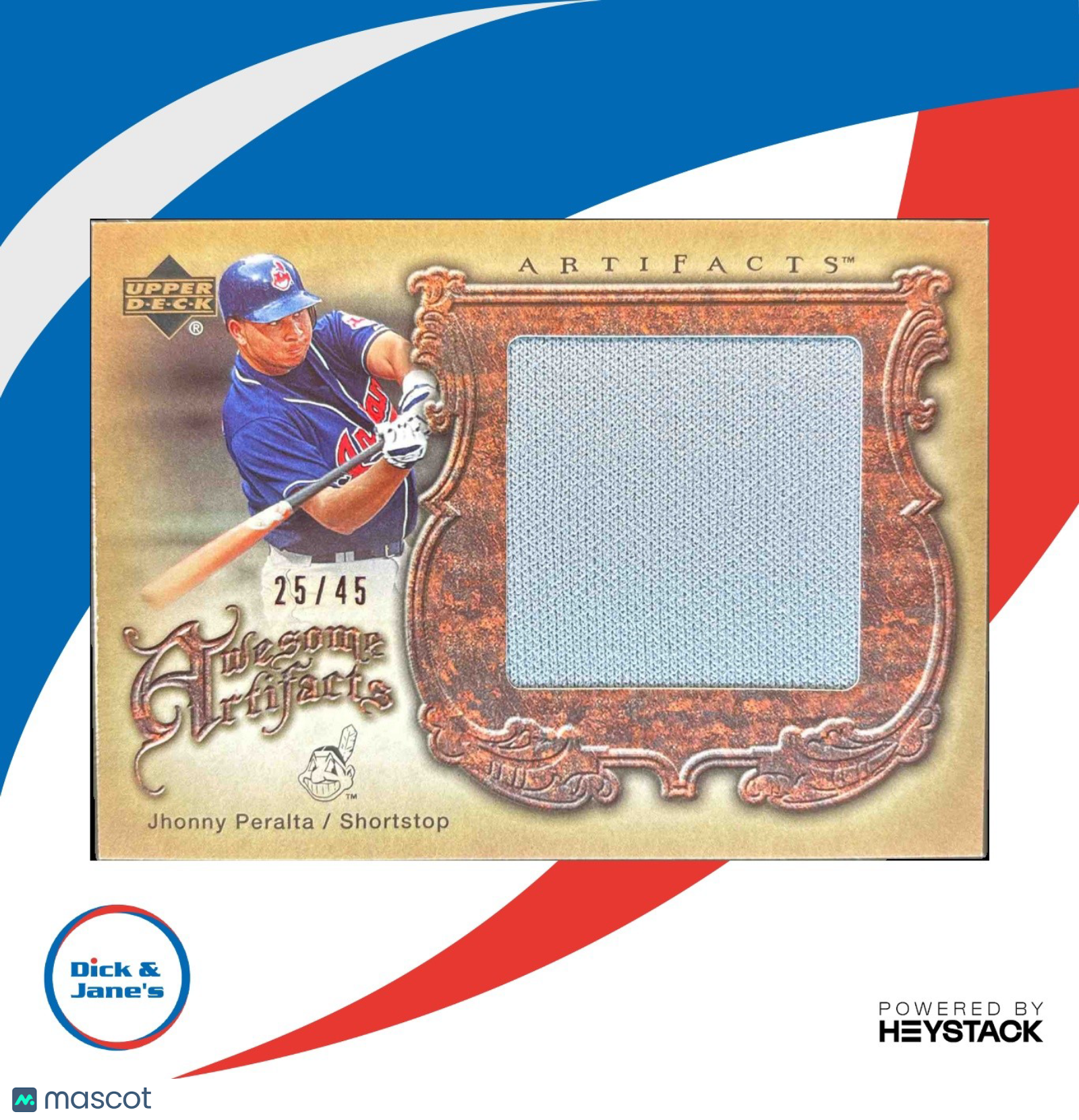 2006 Upper Deck Artifacts Jhonny Peralta Awesome Jumbos /45 #AA-PE MEM - Sports Cards
