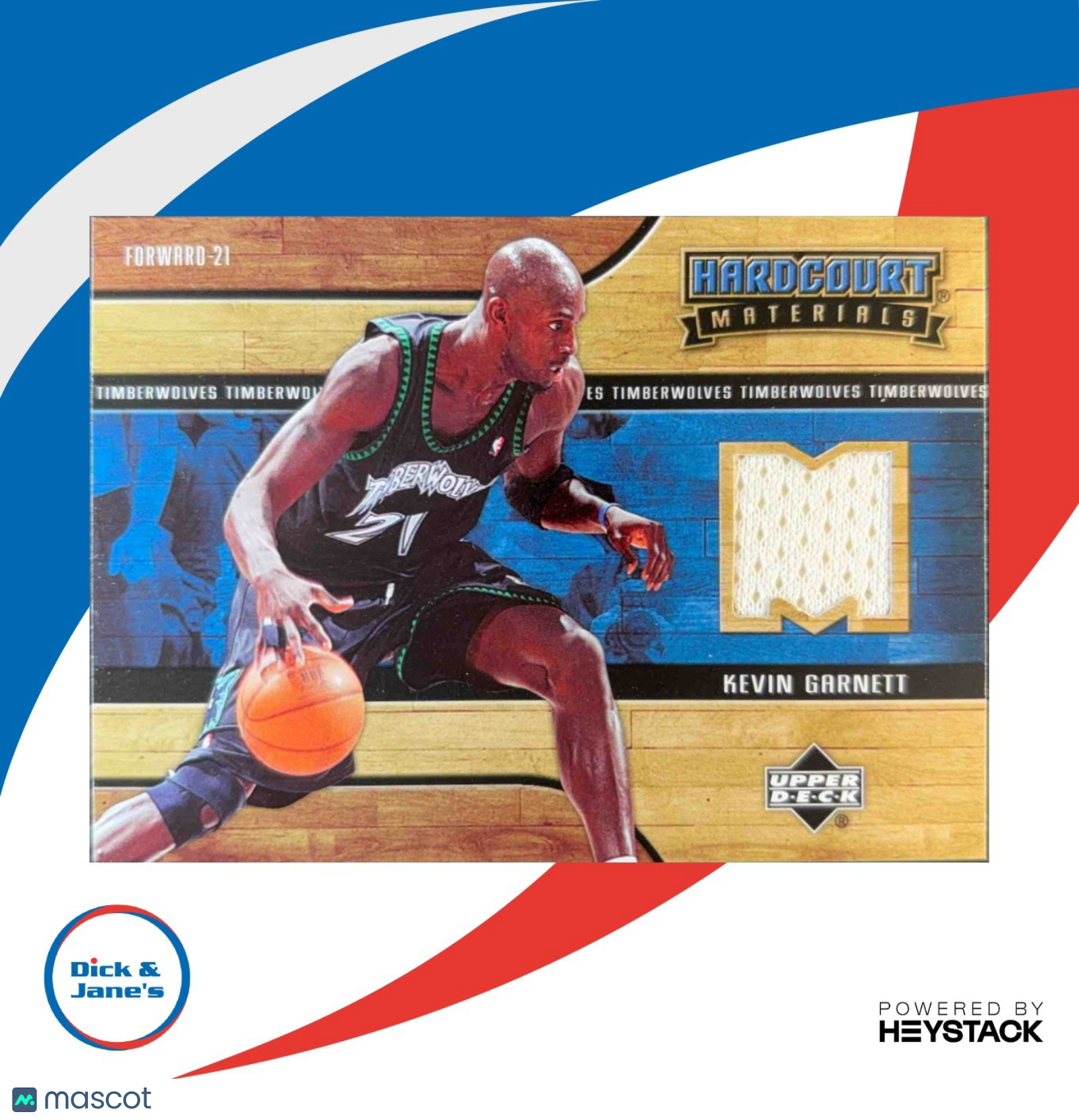 2006 Upper Deck Hardcourt Kevin Garnett Materials WHITE Minnesota Timberwolves - Sports Cards