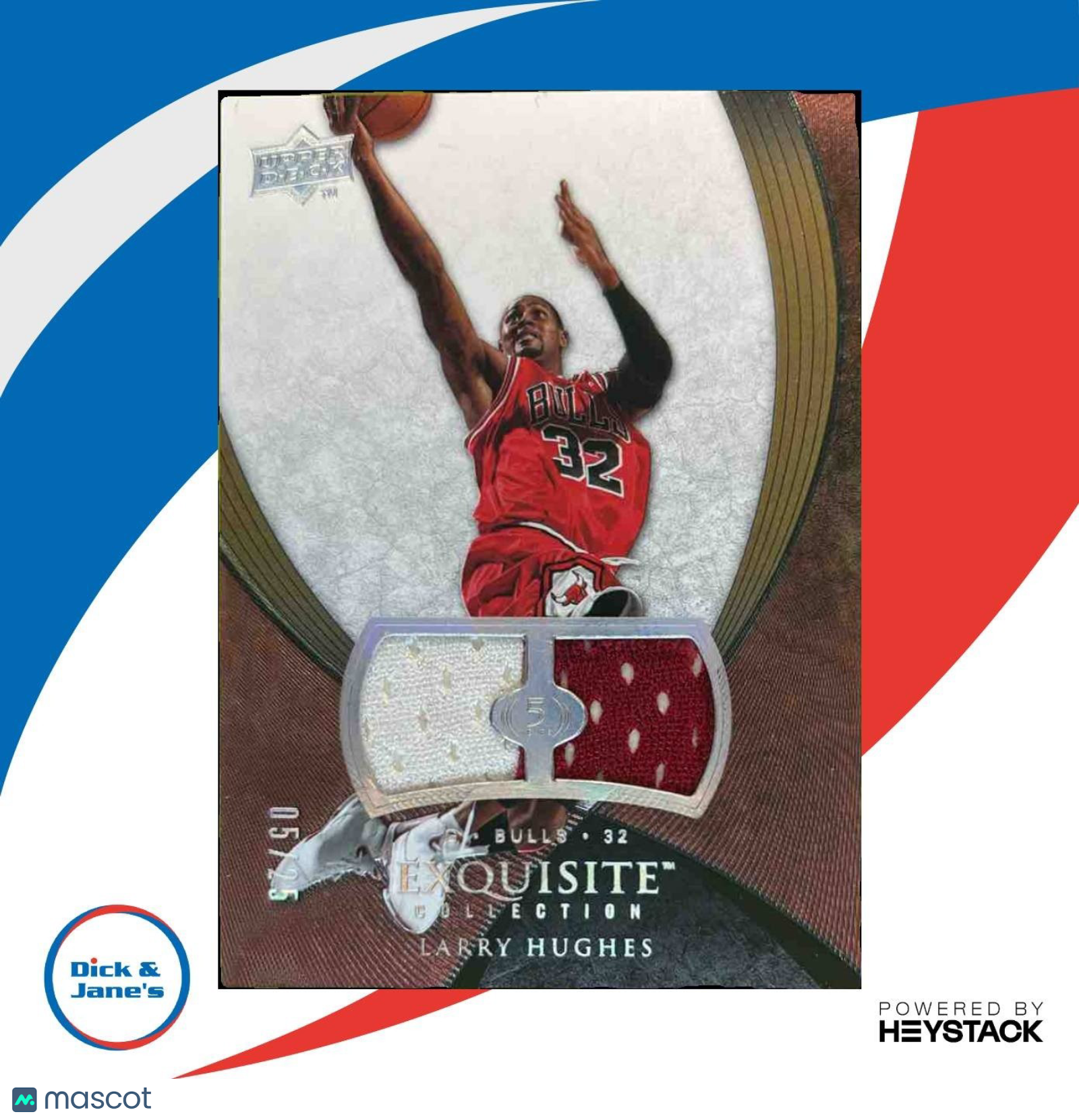 2007-08 Exquisite Collection Larry Hughes Dual Patch /50 #46 Chicago Bulls - Sports Cards