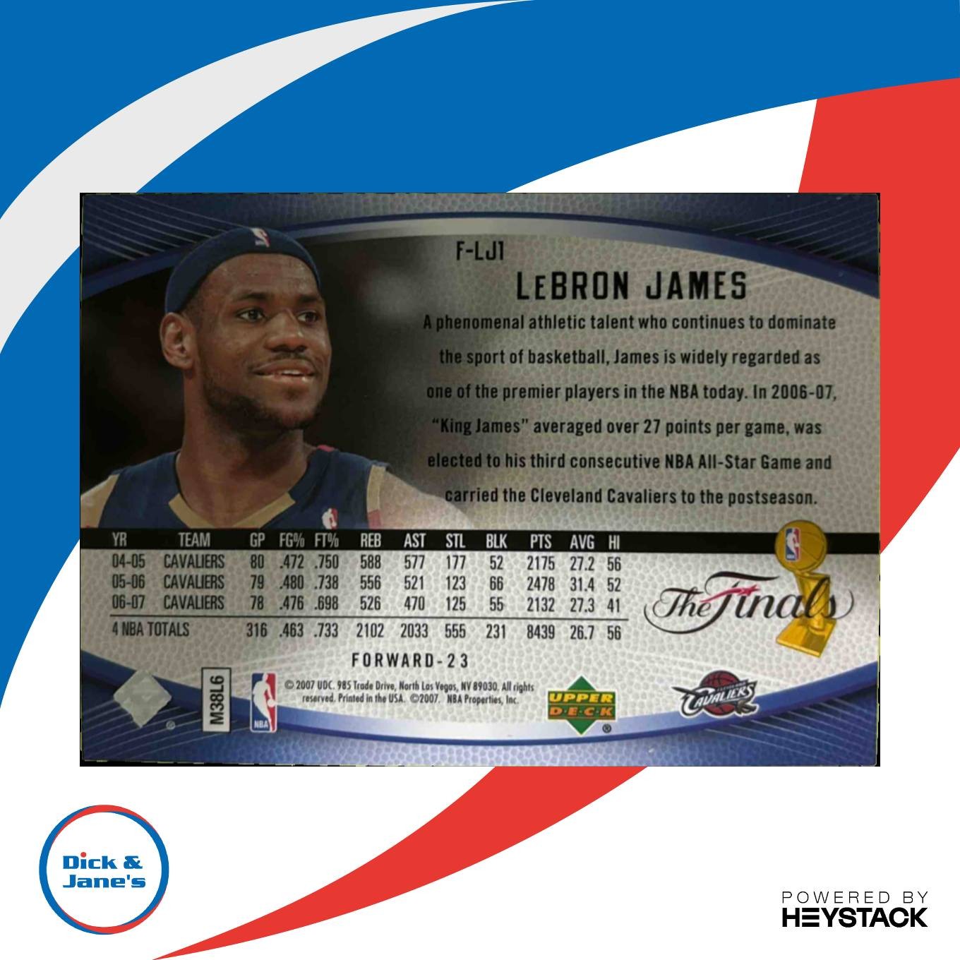 2007-08 Upper Deck NBA Finals LeBron James #F-LJ1 Auto Cleveland Cavaliers - Sports Cards