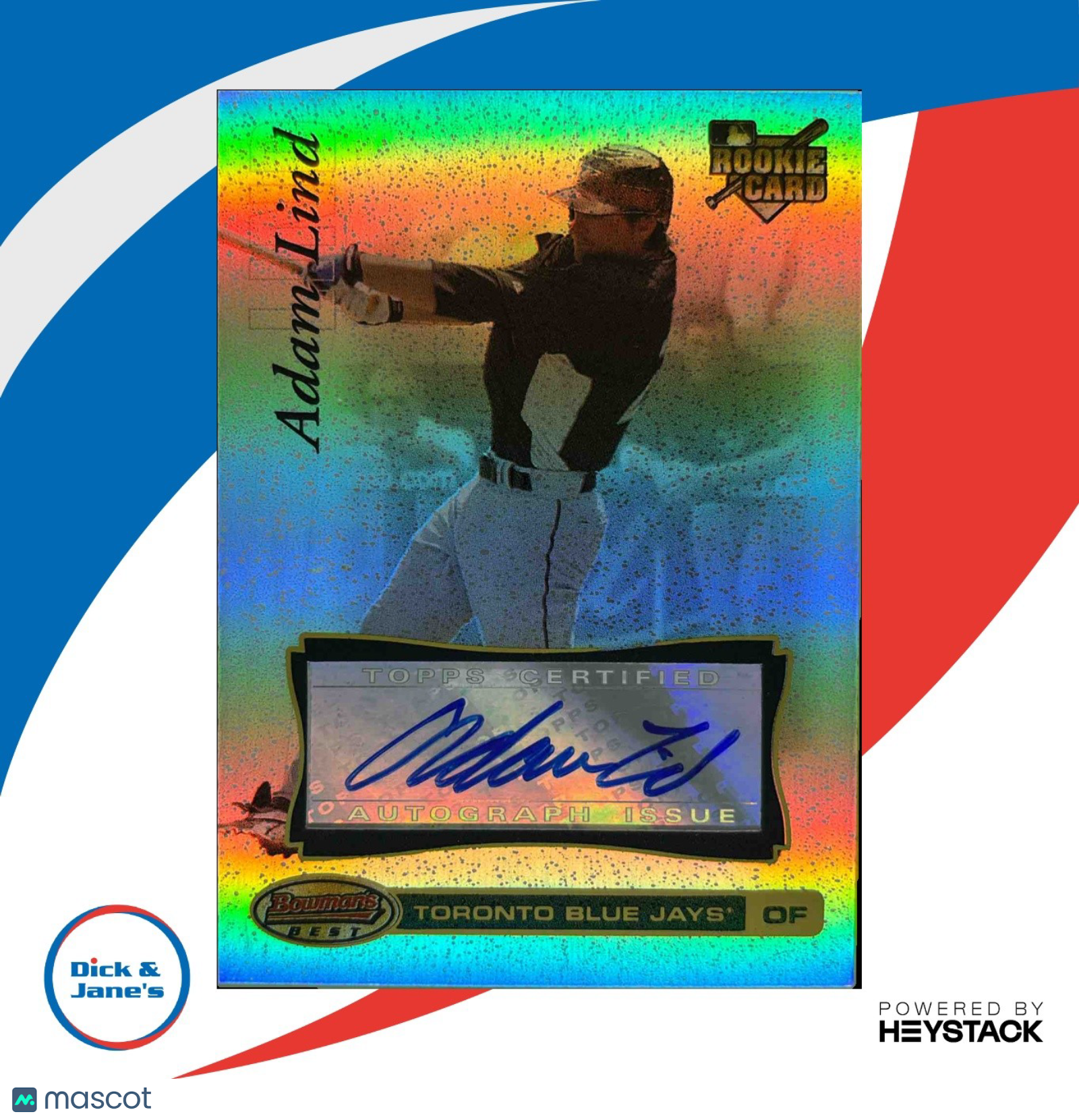 2007 Bowman ’s Best Adam Lind #78b Auto RC Toronto Blue Jays - Sports Cards
