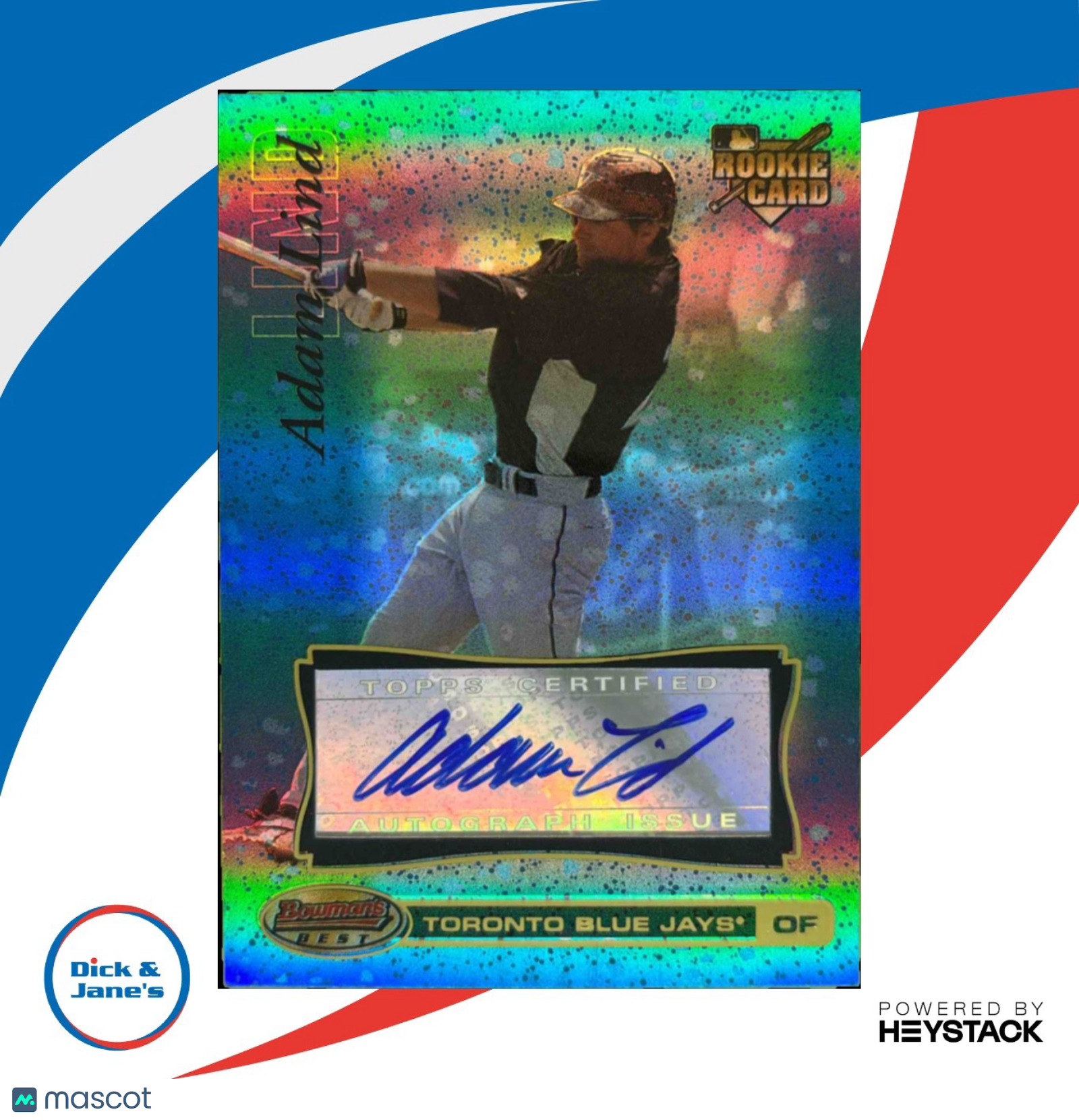 2007 Bowman ’s Best Adam Lind Blue 63/99 #78b Auto RC Toronto Jays - Sports Cards