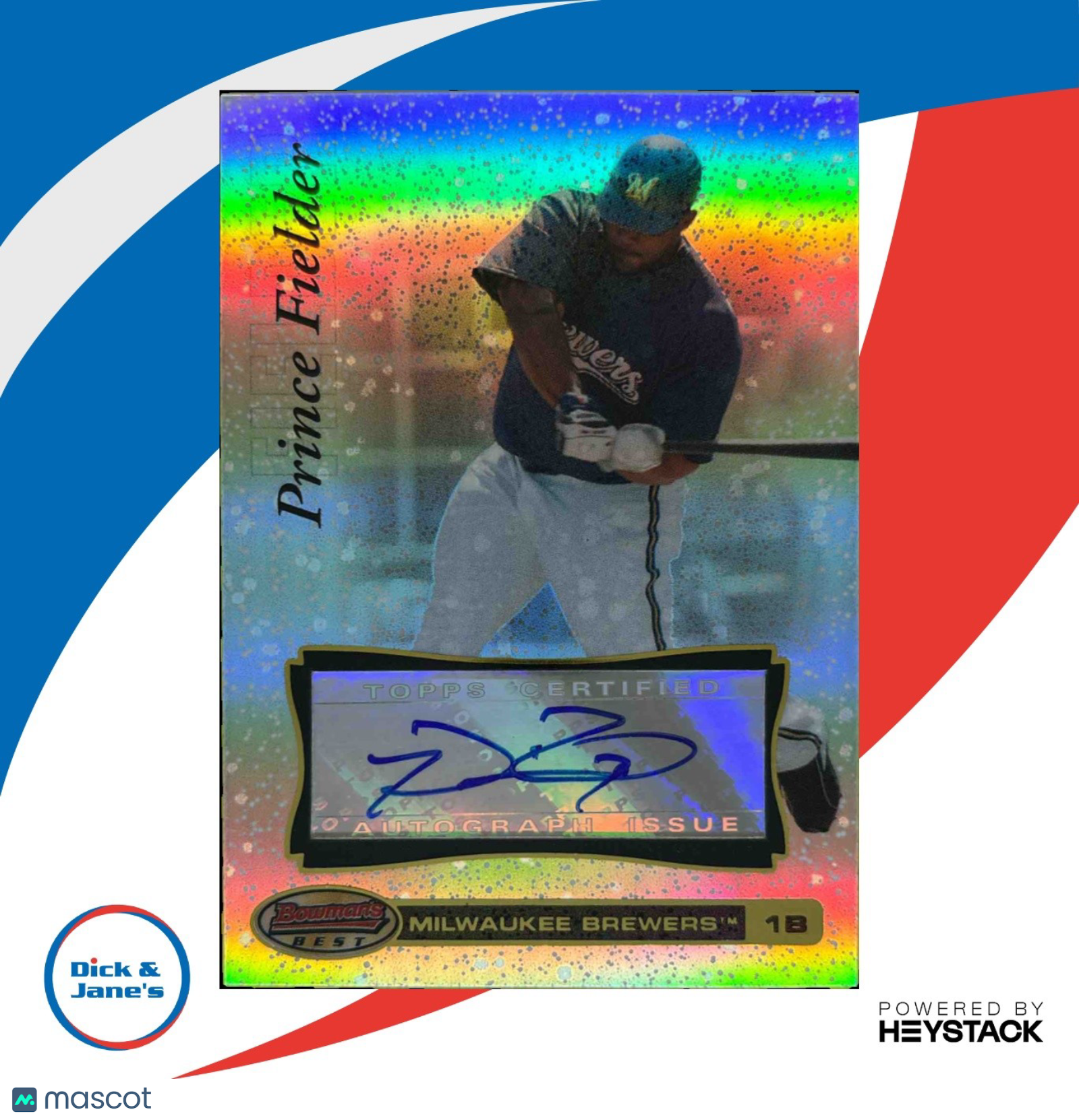 2007 Bowman ’s Best Prince Fielder #51 Auto Milwaukee Brewers - Sports Cards