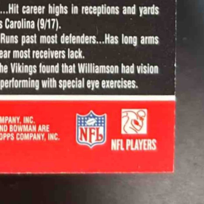 2007 Bowman Troy Williamson Blue /500 #76 Minnesota Vikings - Sports Cards